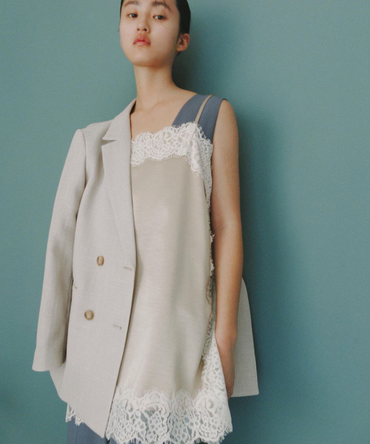 からみ織りダブルジャケット