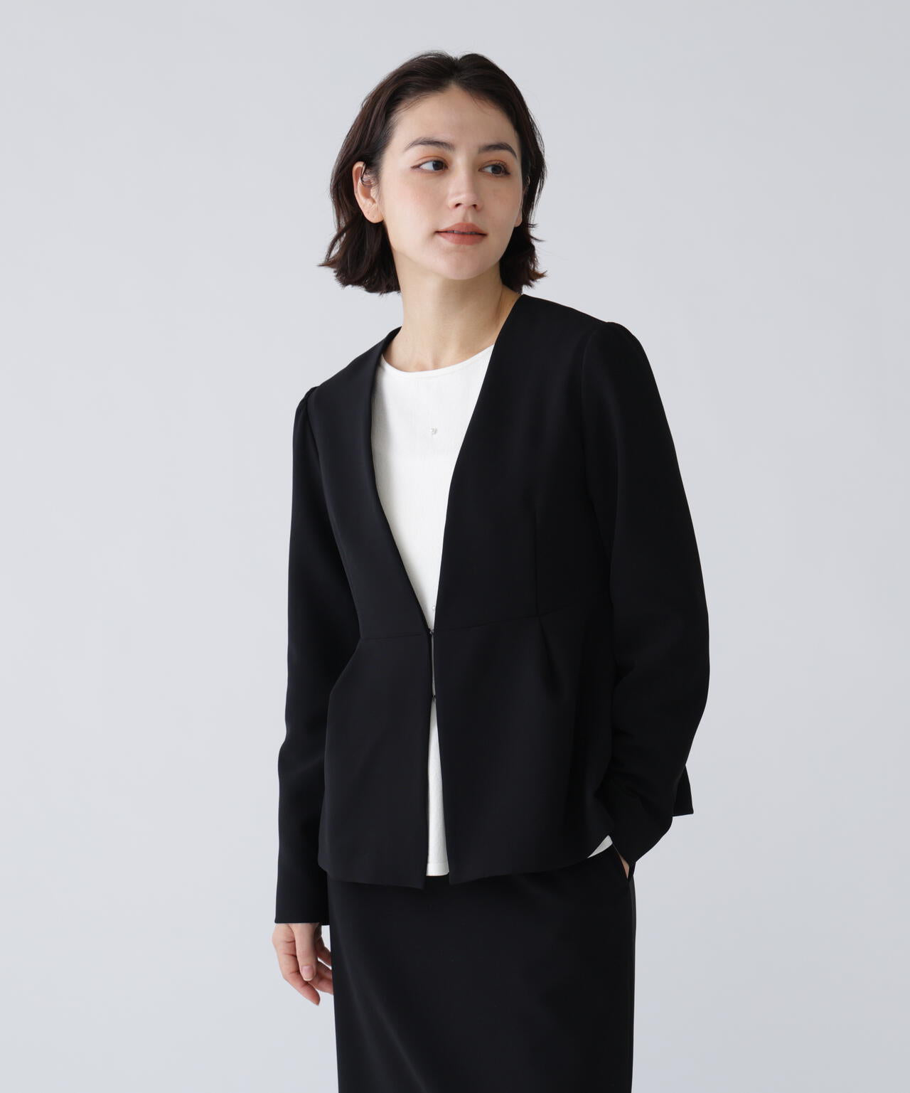 【365ユーティリティ】静電軽減テープ使用洗えてシワになりづらいスカートセットアップ