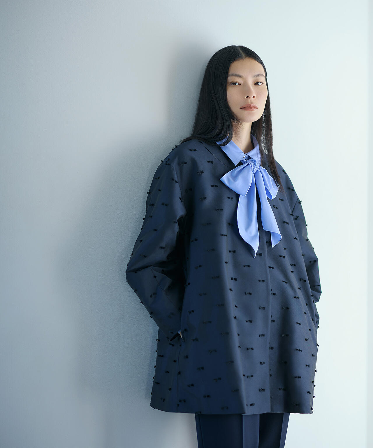 【好きを着て気分が上がる】リボンジャガードショートコート