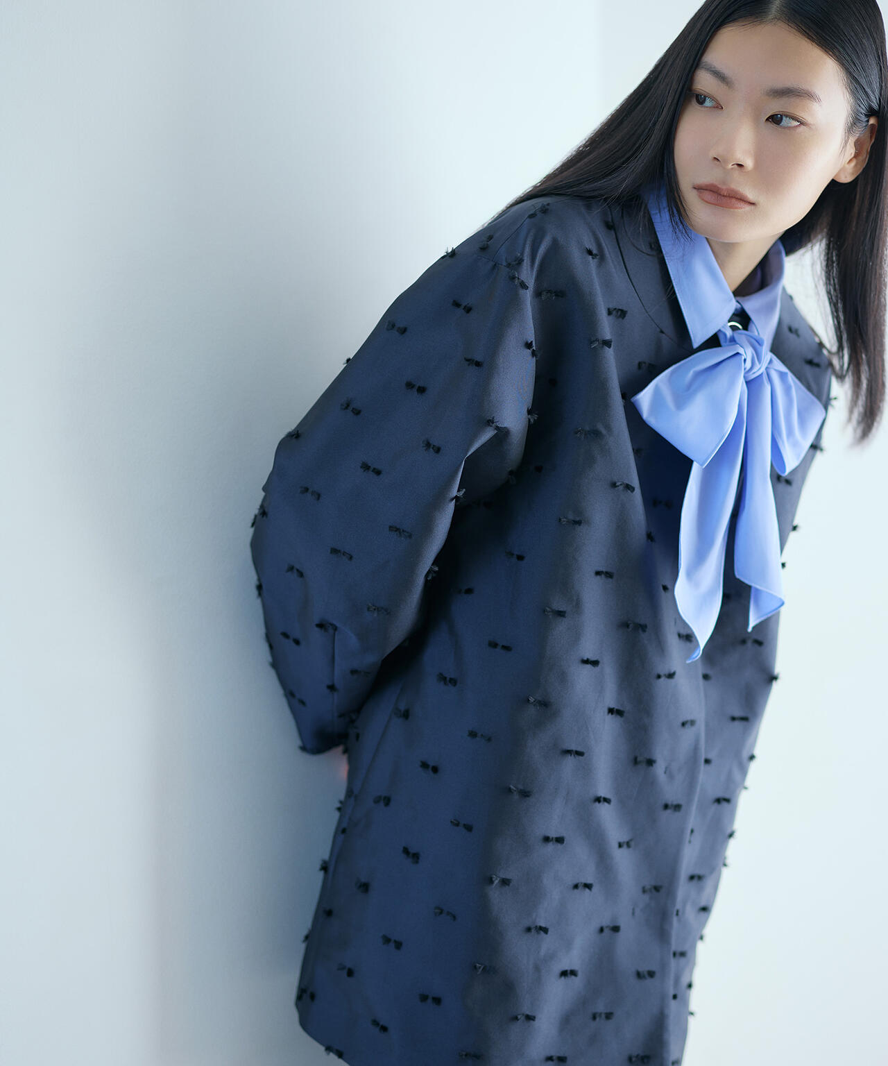 【好きを着て気分が上がる】リボンジャガードショートコート