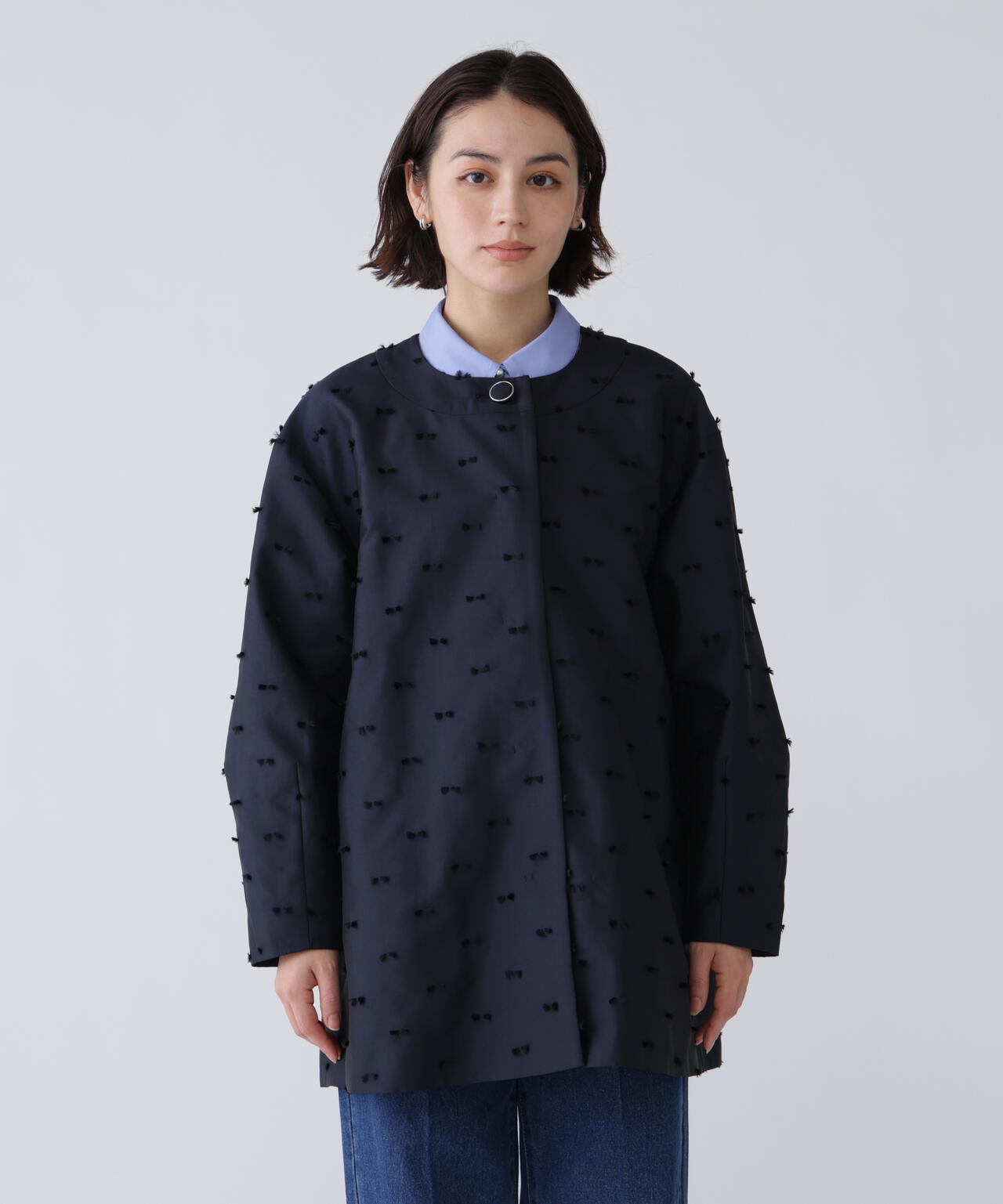 【好きを着て気分が上がる】リボンジャガードショートコート