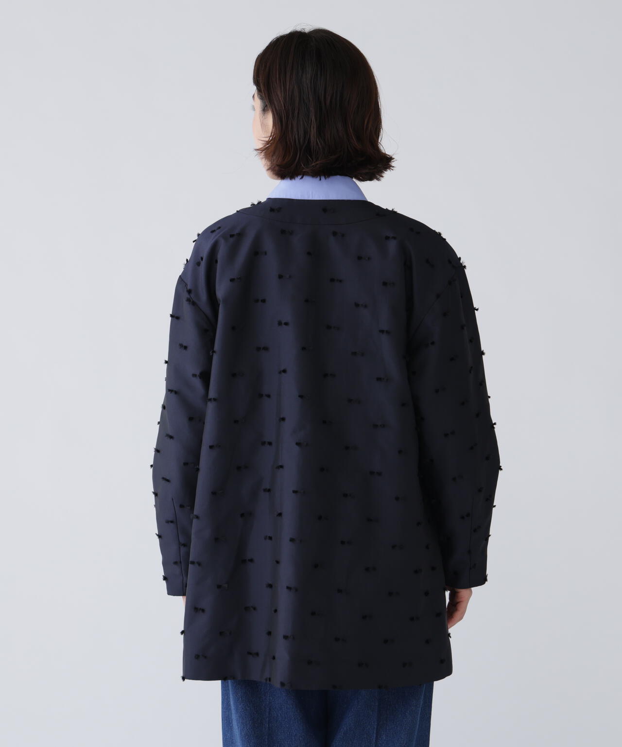 【好きを着て気分が上がる】リボンジャガードショートコート