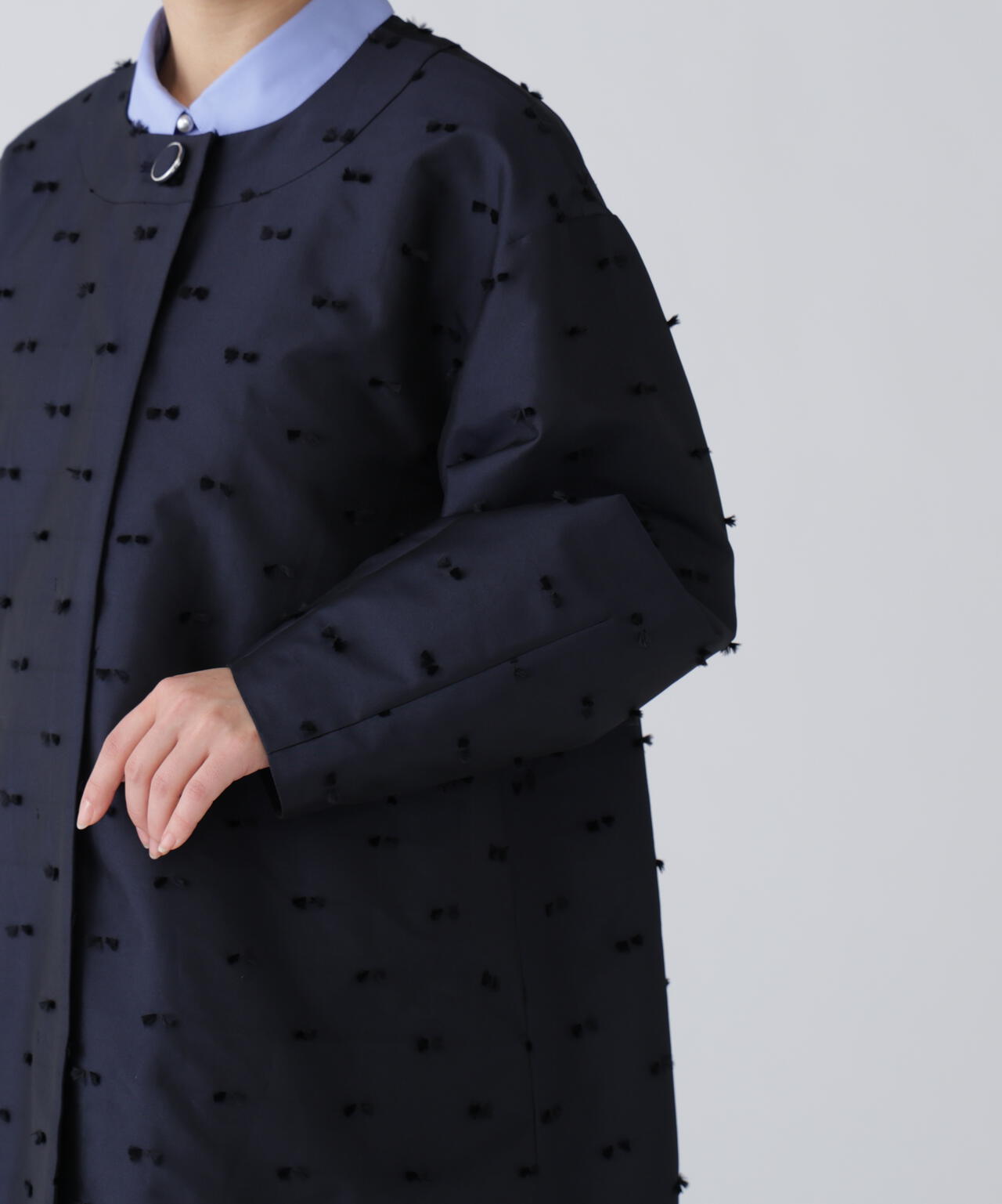 【好きを着て気分が上がる】リボンジャガードショートコート