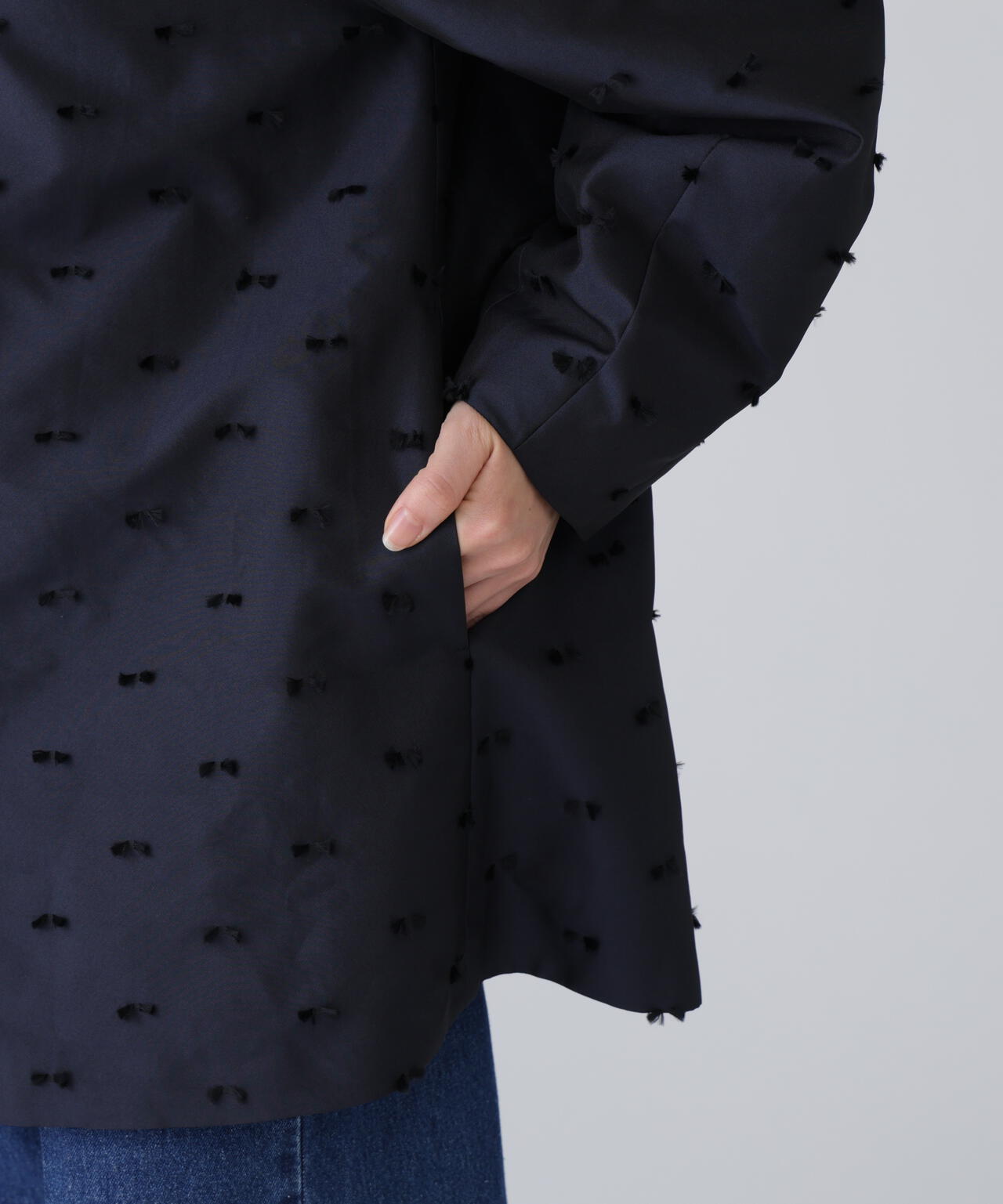 【好きを着て気分が上がる】リボンジャガードショートコート