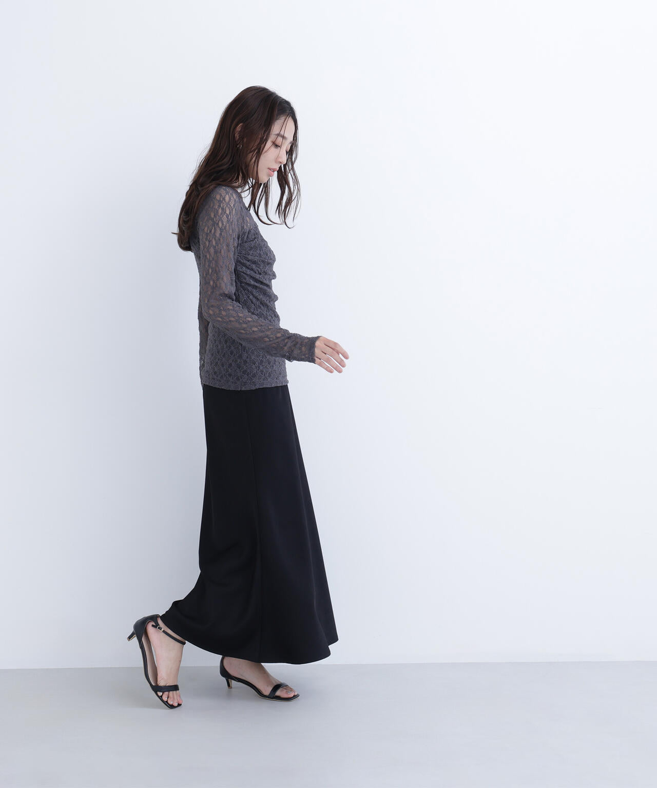 レースドレープカットソー