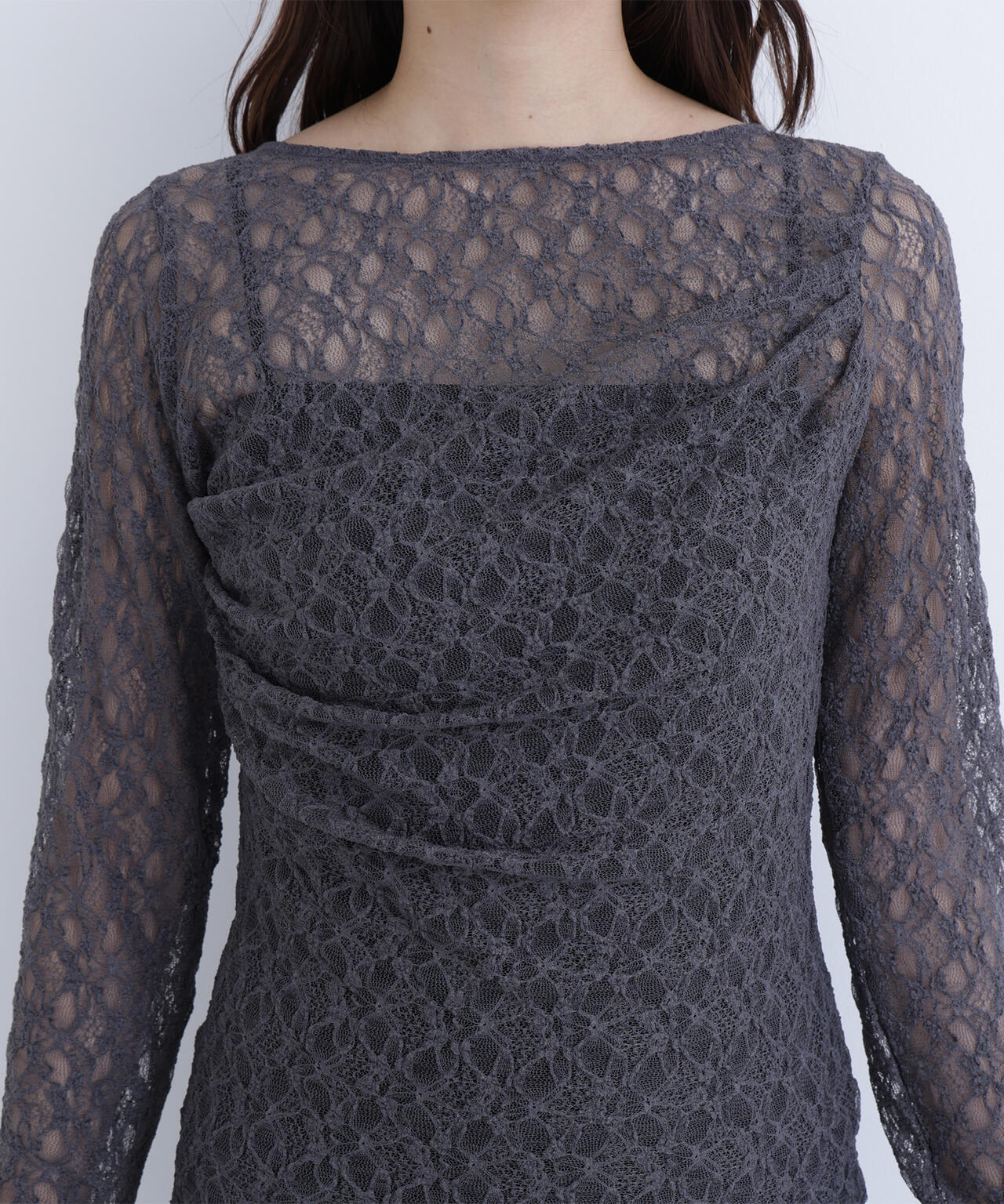 レースドレープカットソー