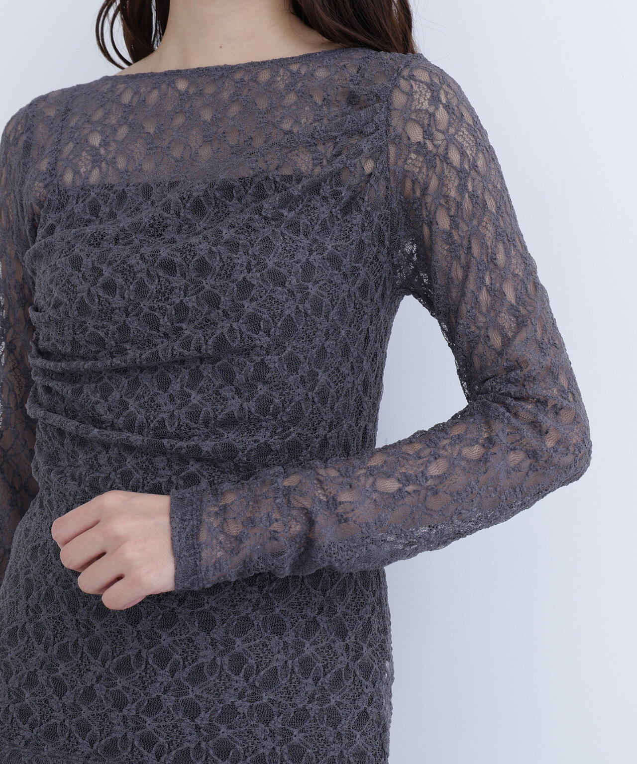 レースドレープカットソー