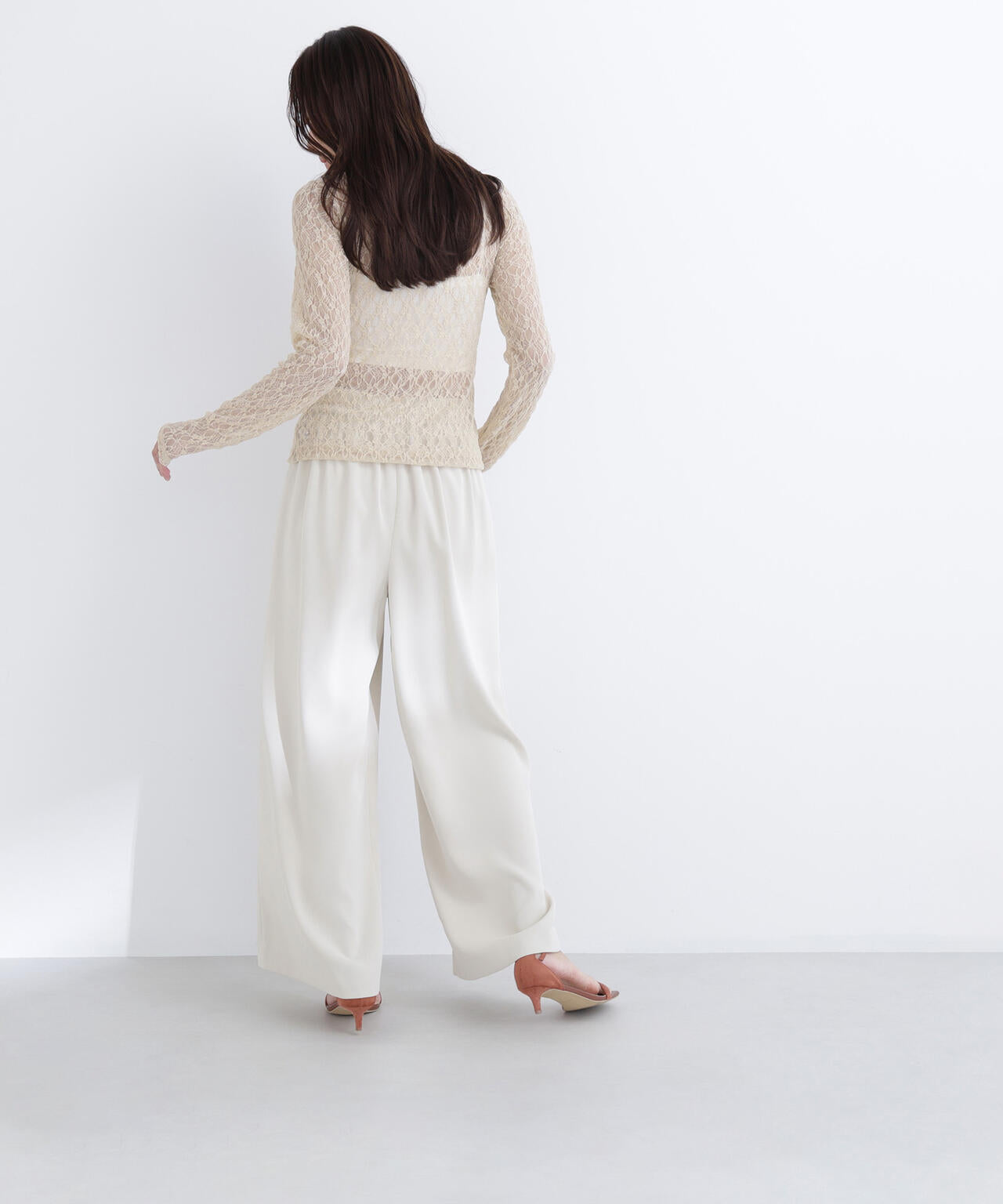 レースドレープカットソー