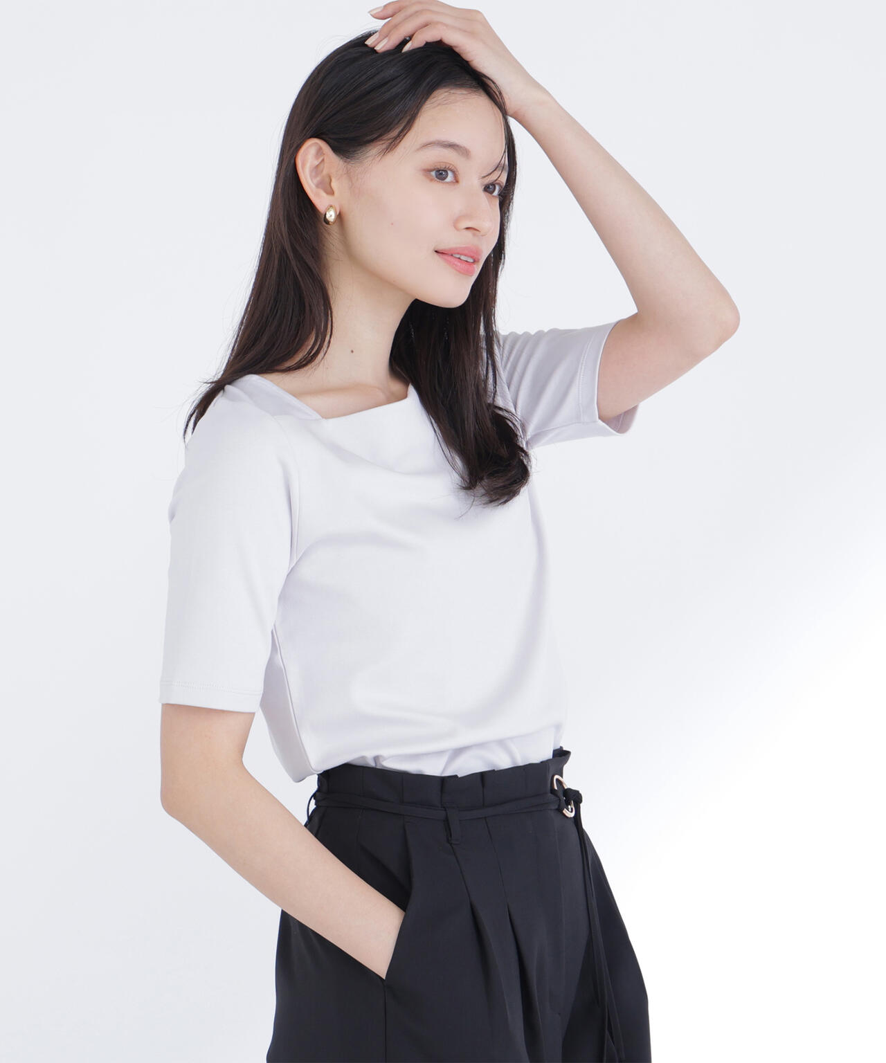 ベーシックTシャツ スクエアネック