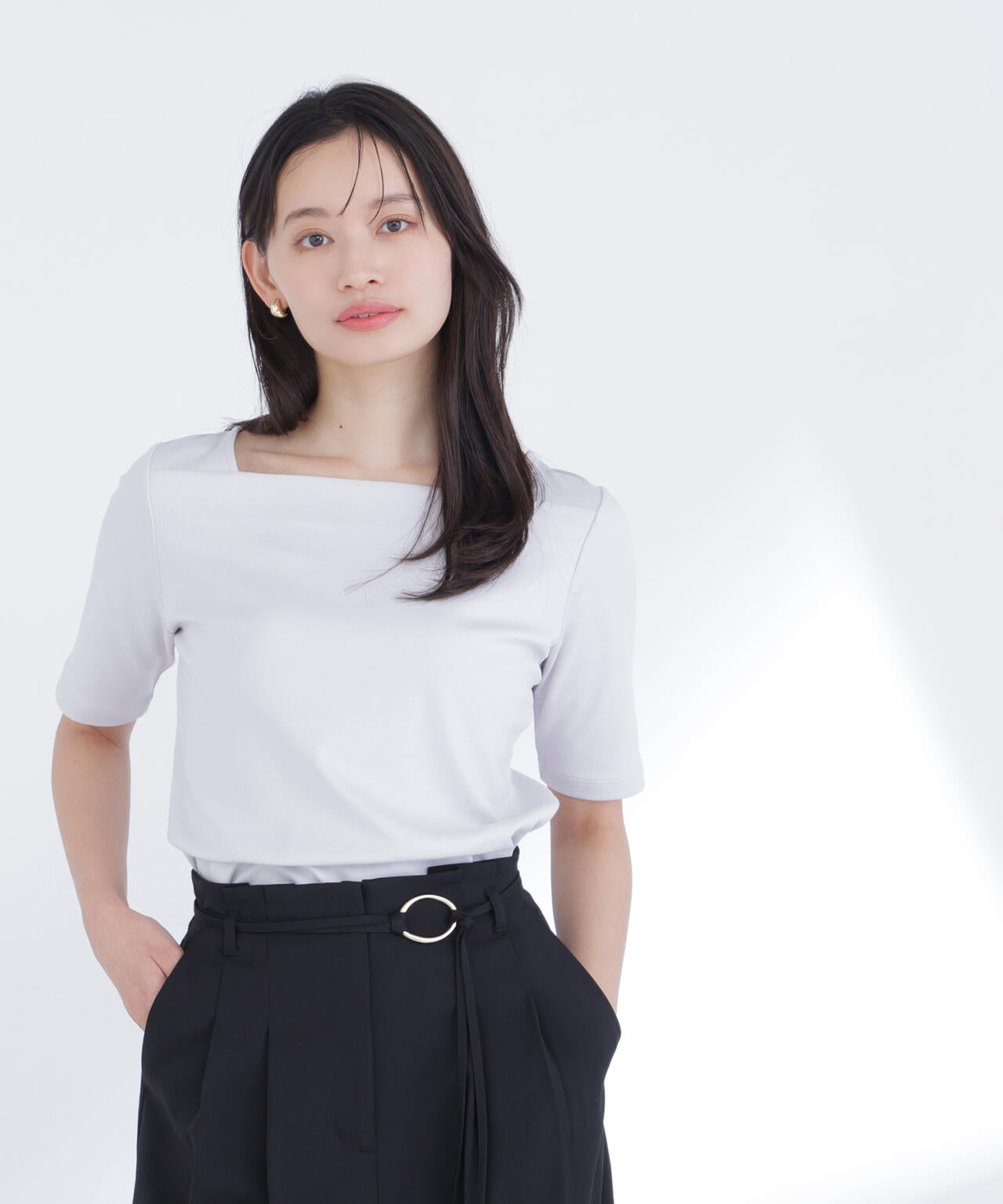 ベーシックTシャツ スクエアネック