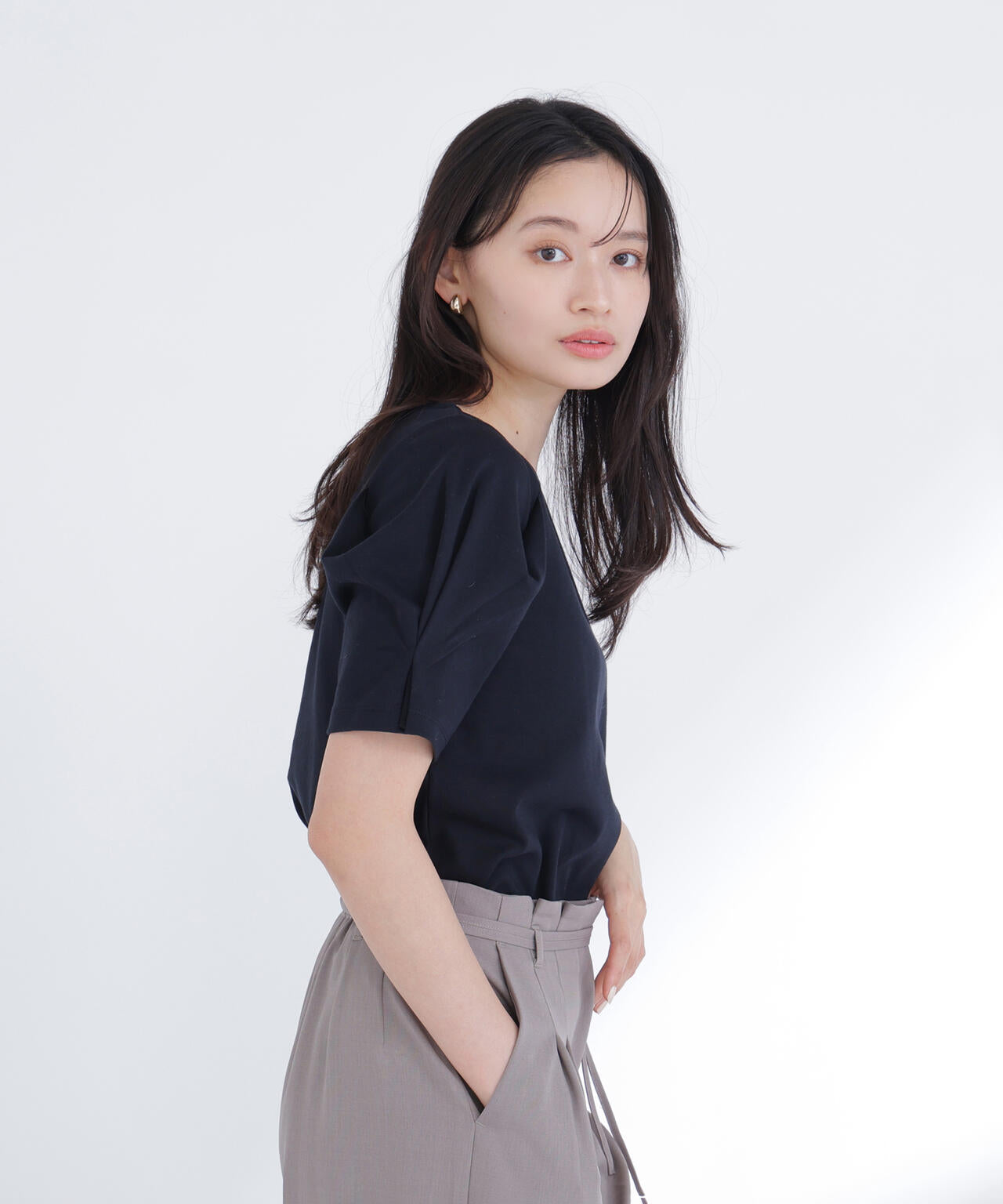 ベーシックTシャツ フォルムスリーブ