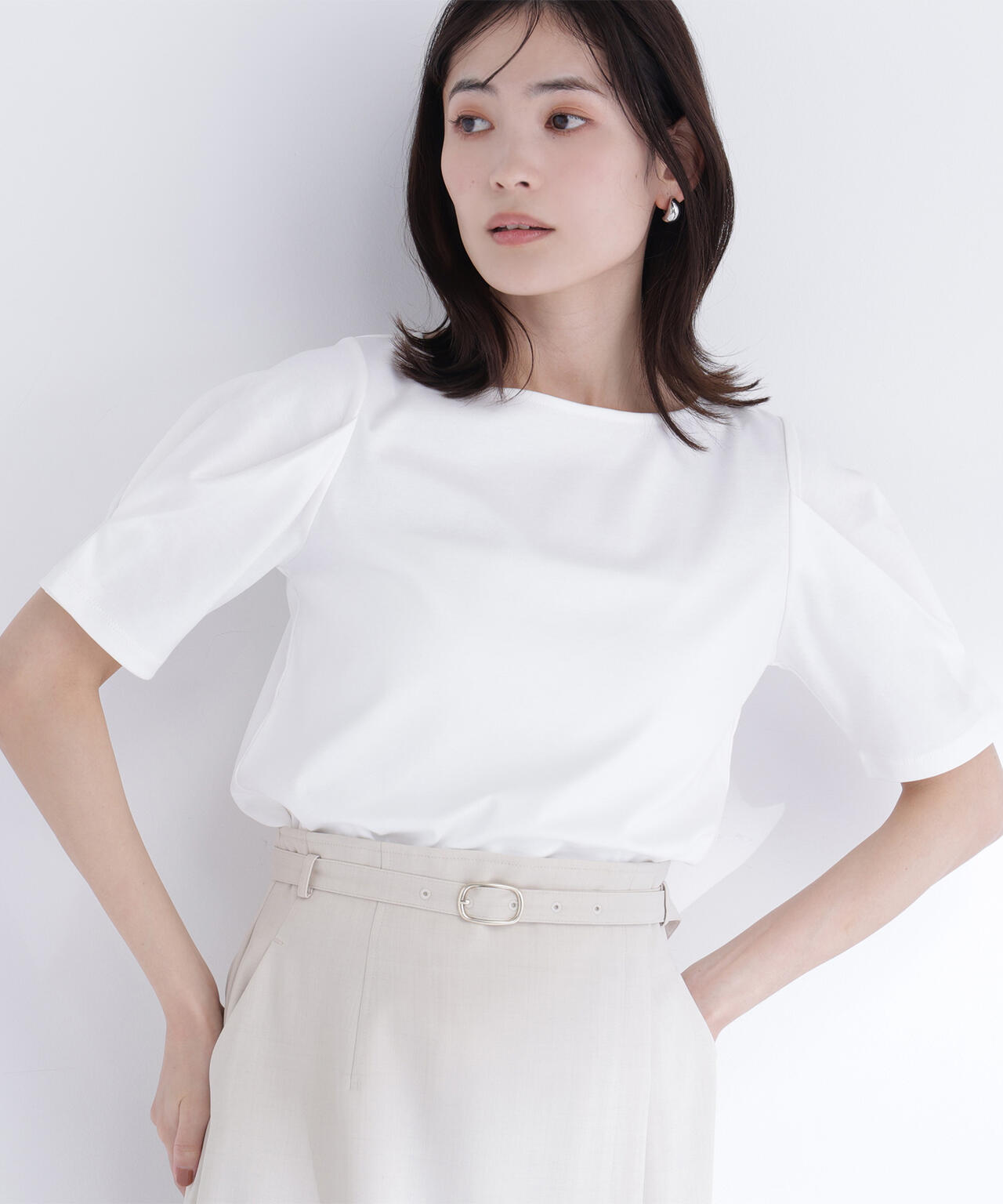 ベーシックTシャツ フォルムスリーブ