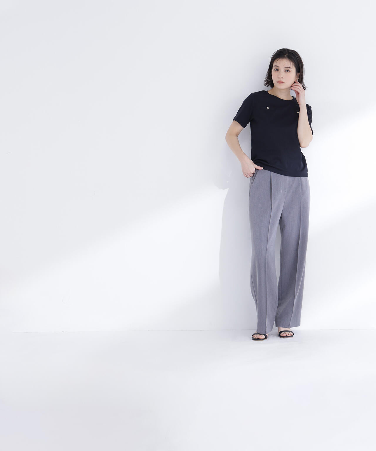 【6/16 ~6/18 2buy10%OFF 対象商品】ベーシックTシャツ フェイクポケット付き