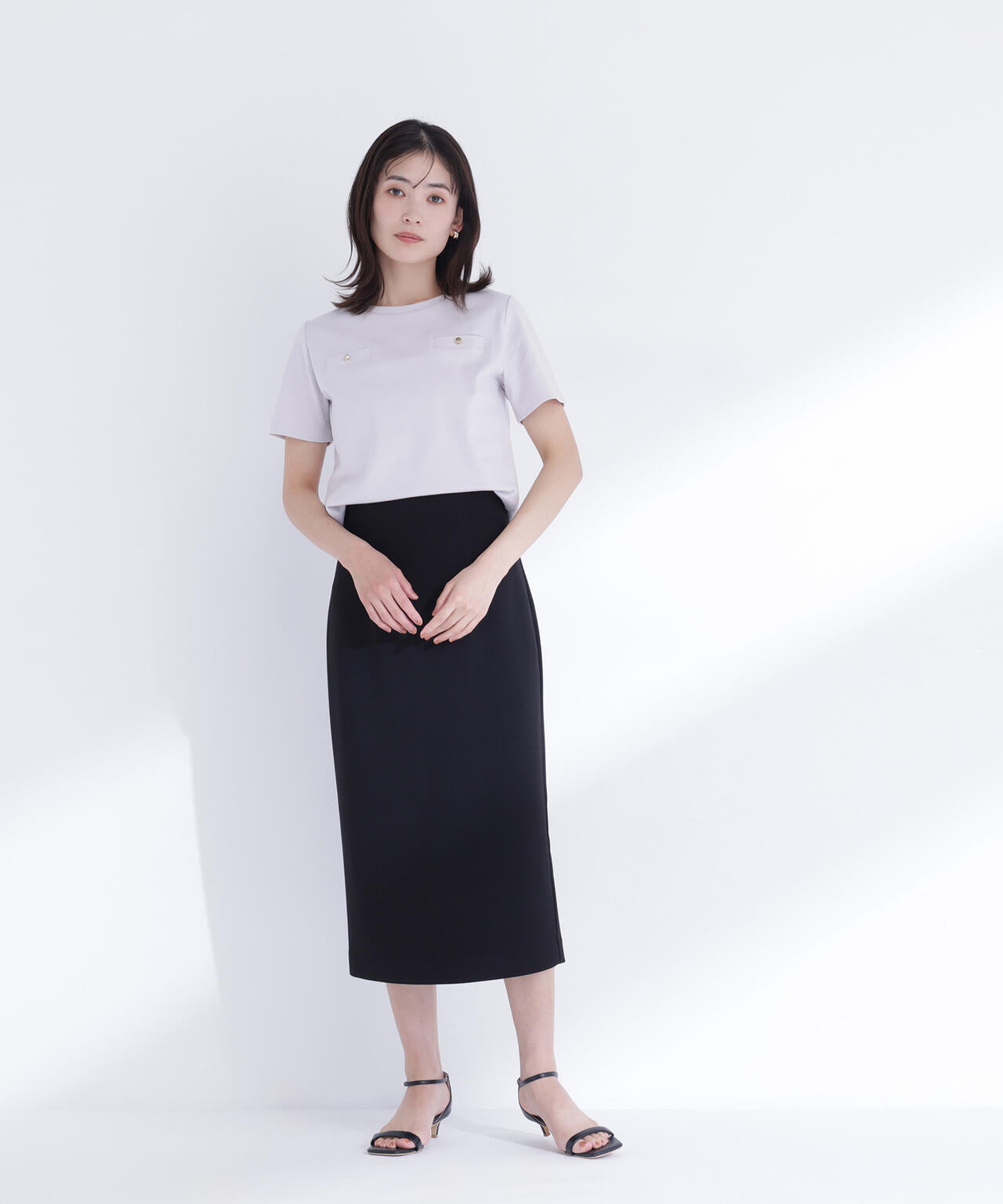【6/16 ~6/18 2buy10%OFF 対象商品】ベーシックTシャツ フェイクポケット付き