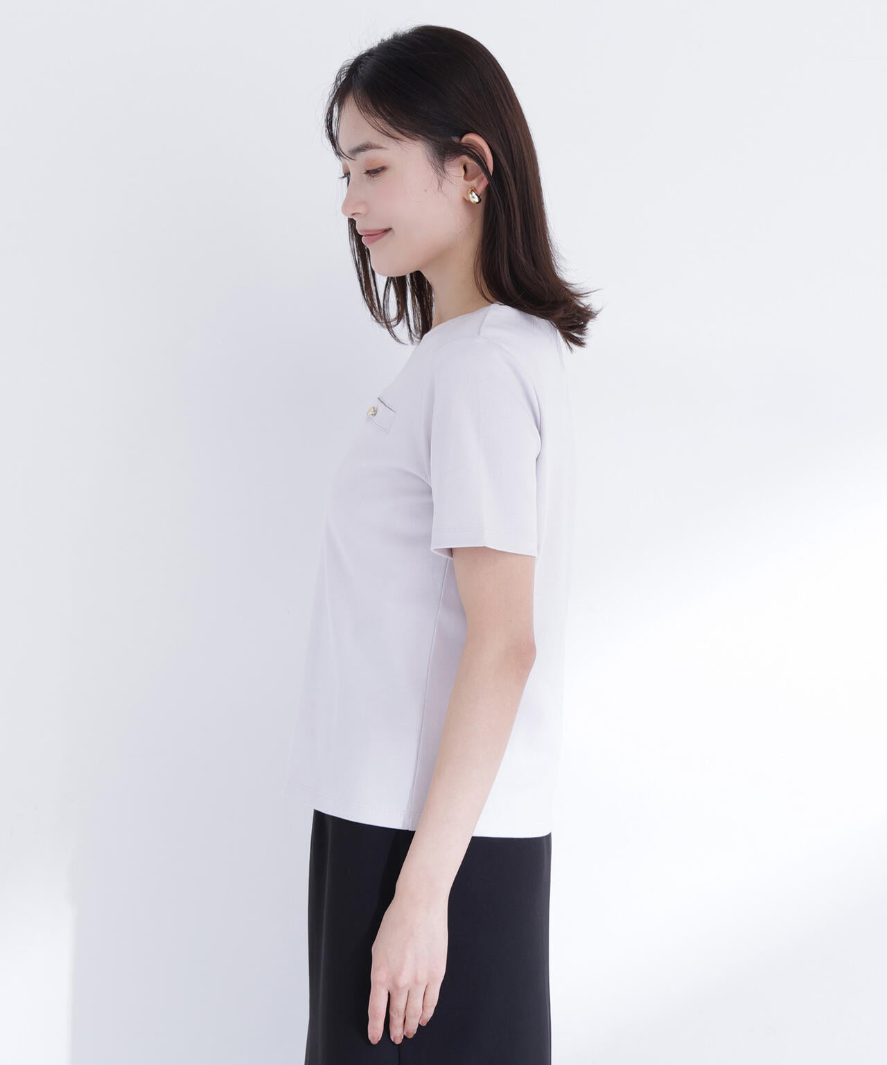 【6/16 ~6/18 2buy10%OFF 対象商品】ベーシックTシャツ フェイクポケット付き