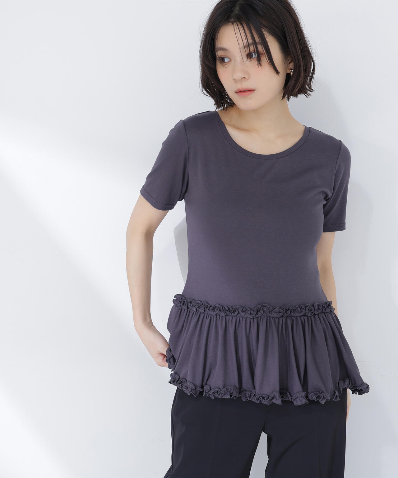 ヘムフリルカットソー