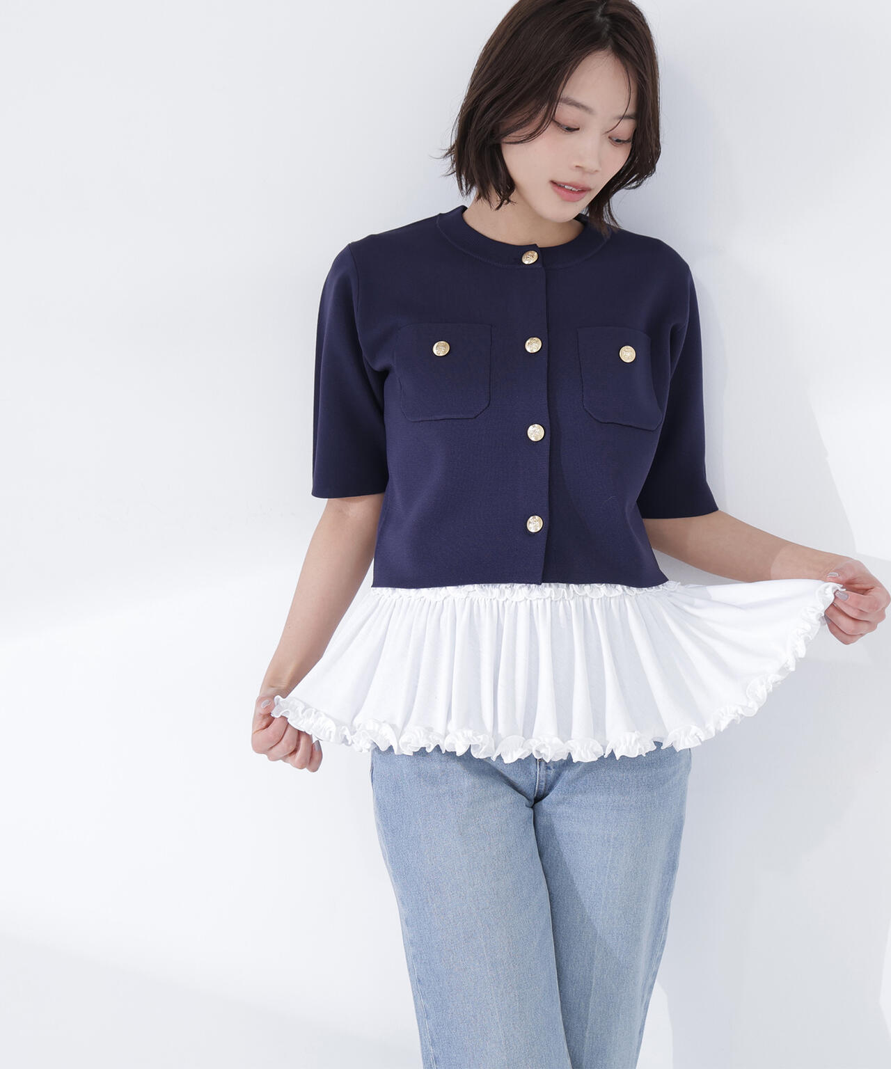 ヘムフリルカットソー