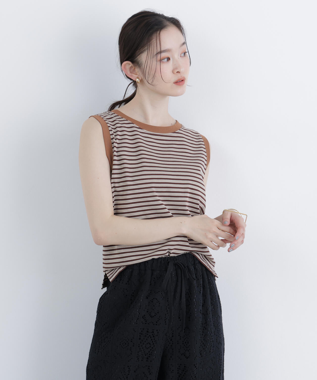<STAR & STRIPE>ボーダーカットソーノースリーブ
