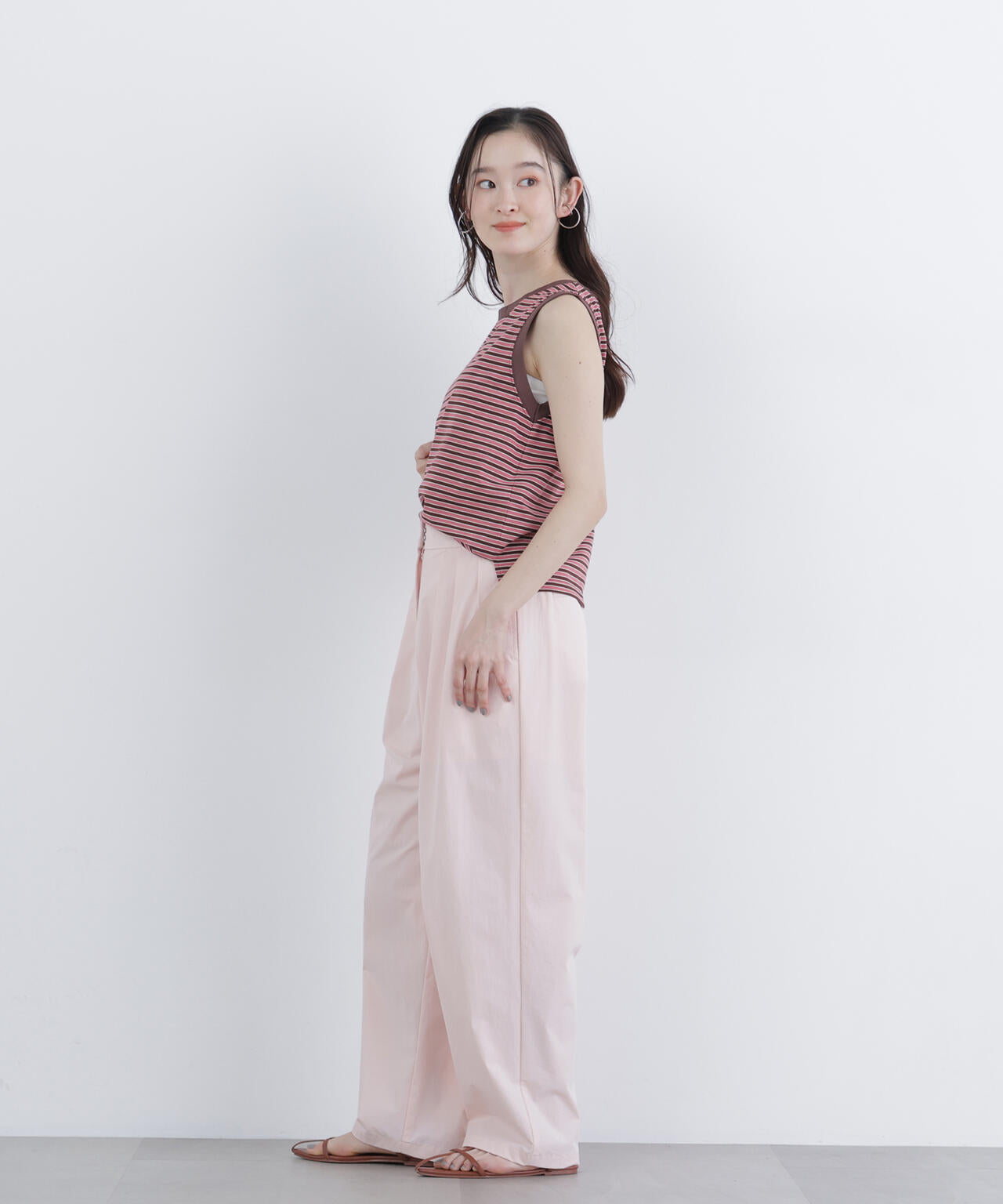 <STAR & STRIPE>ボーダーカットソーノースリーブ