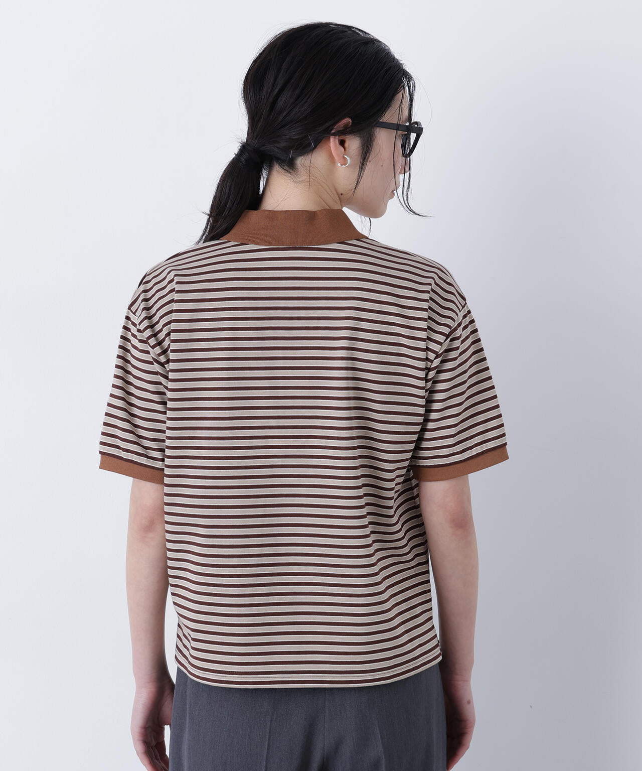 (FUDGE掲載)(STAR & STRIPE)ボーダー半袖ポロシャツ