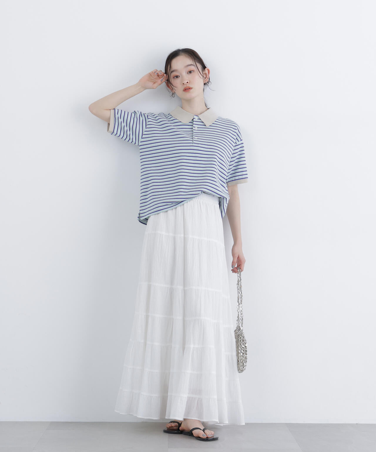 (FUDGE掲載)(STAR & STRIPE)ボーダー半袖ポロシャツ
