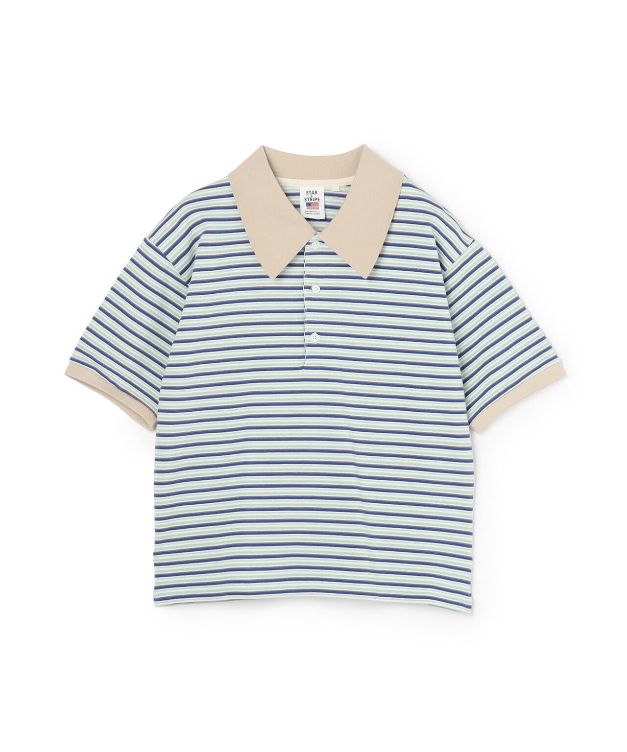(FUDGE掲載)(STAR & STRIPE)ボーダー半袖ポロシャツ