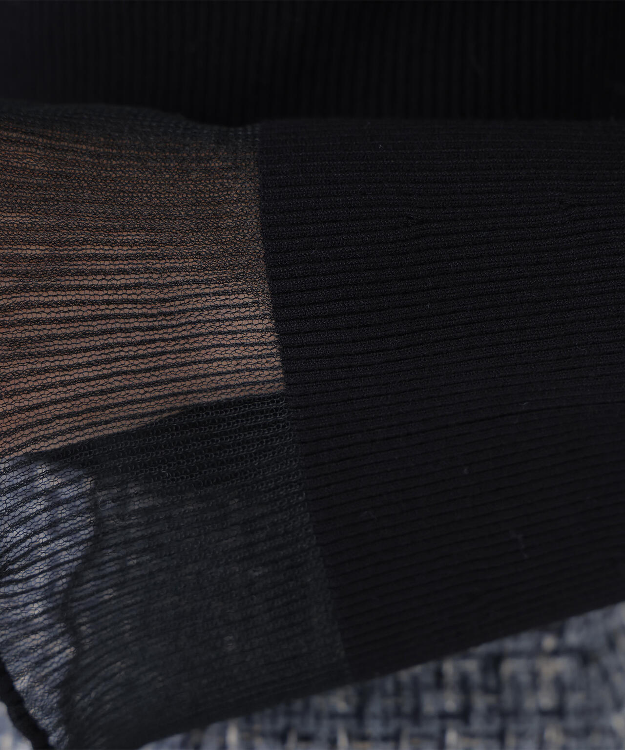 シアーフレアカフスリブニット