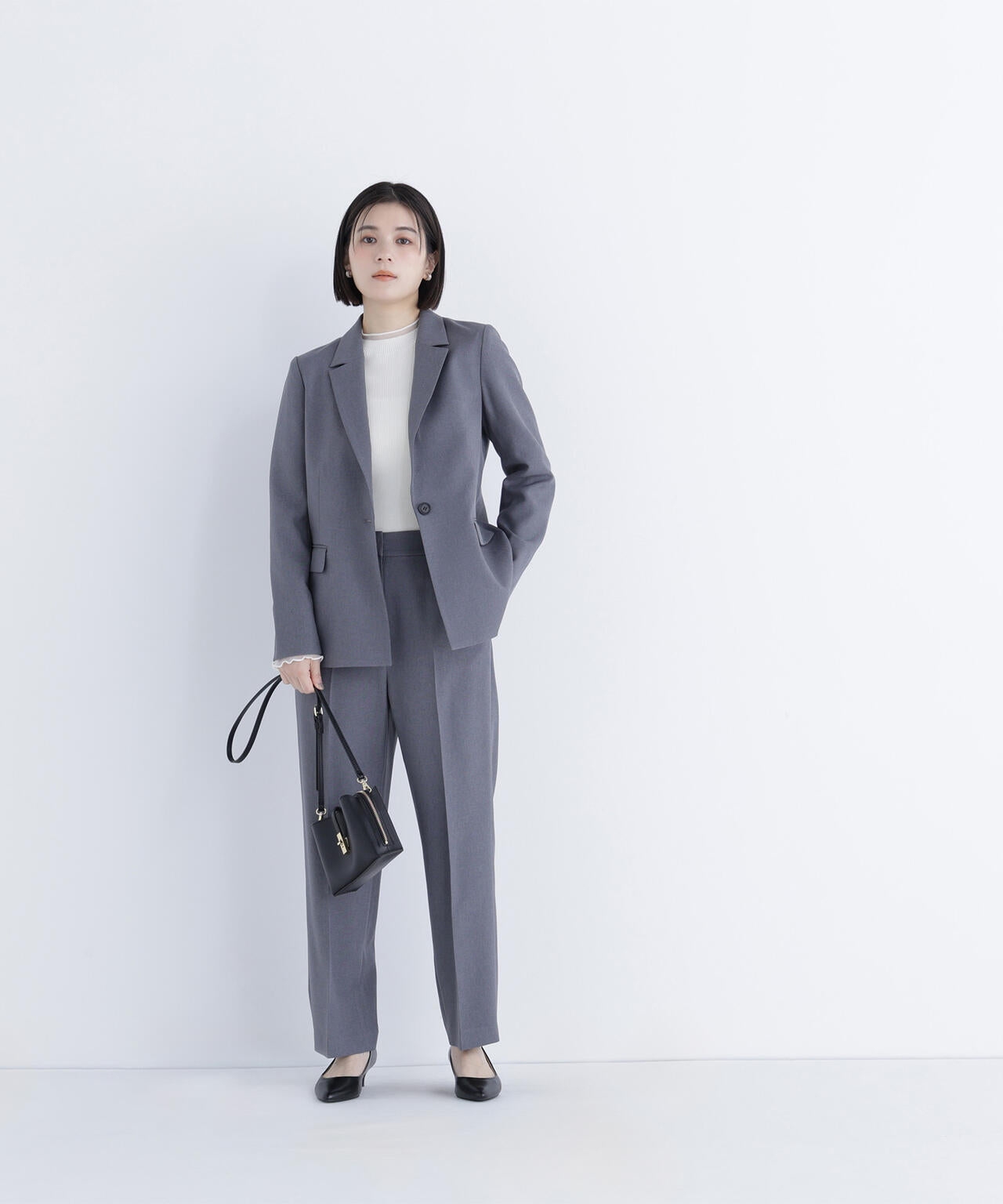 シアーフレアカフスリブニット