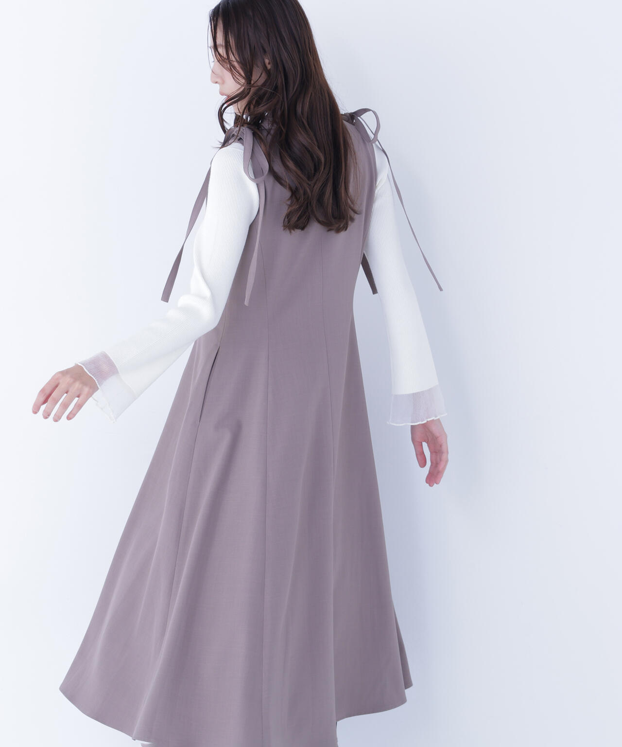 シアーフレアカフスリブニット