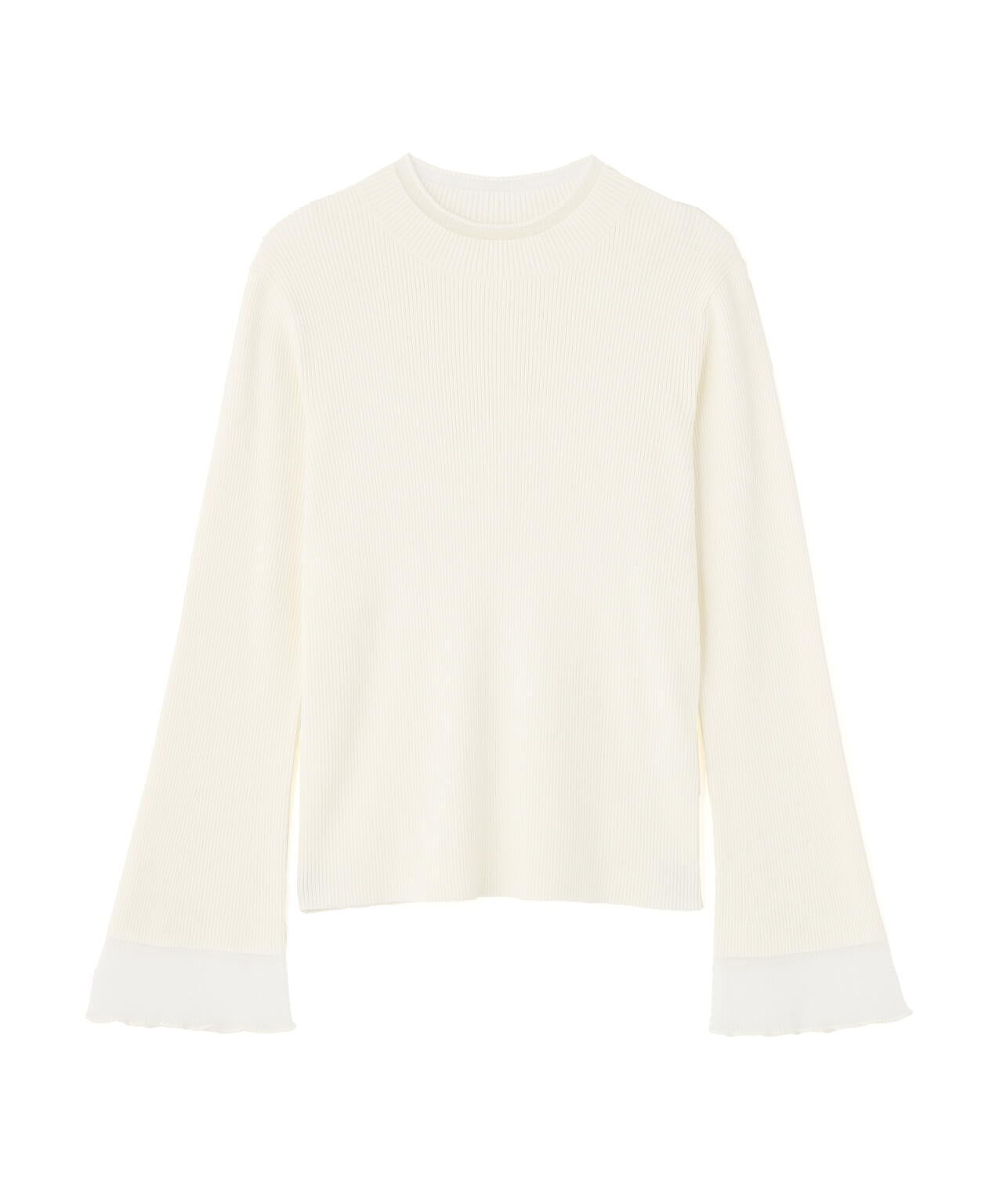 シアーフレアカフスリブニット