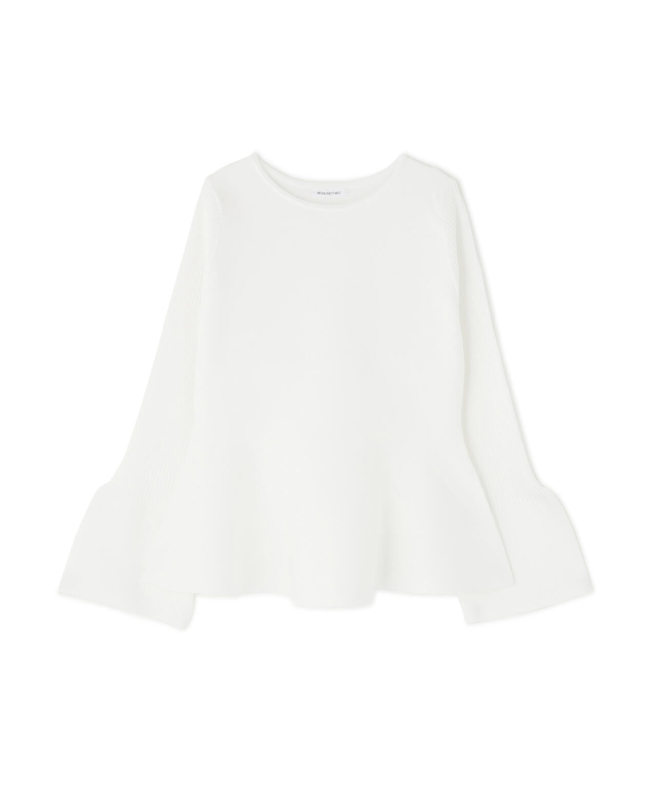 ベルスリーブペプラムニット