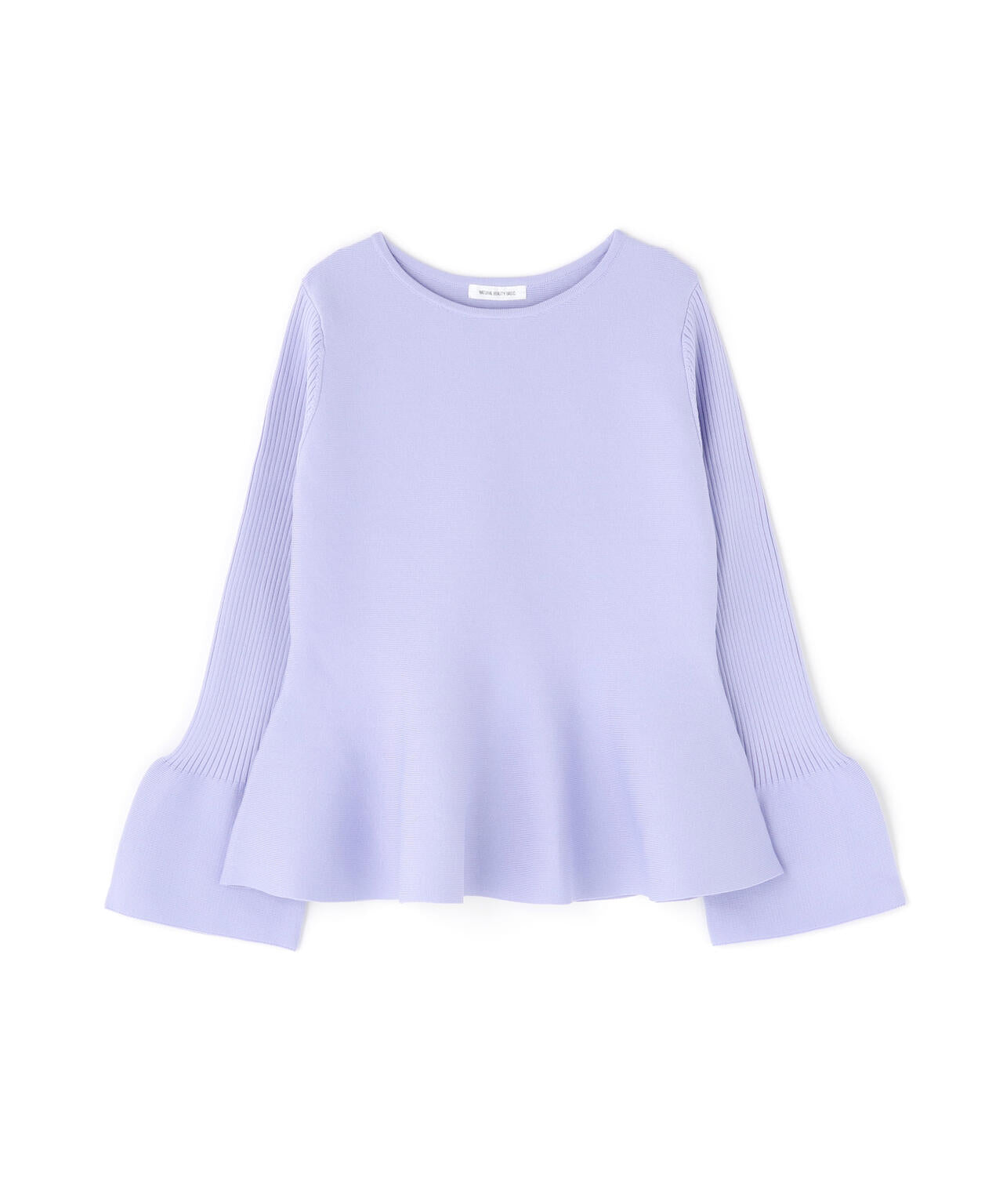 ベルスリーブペプラムニット