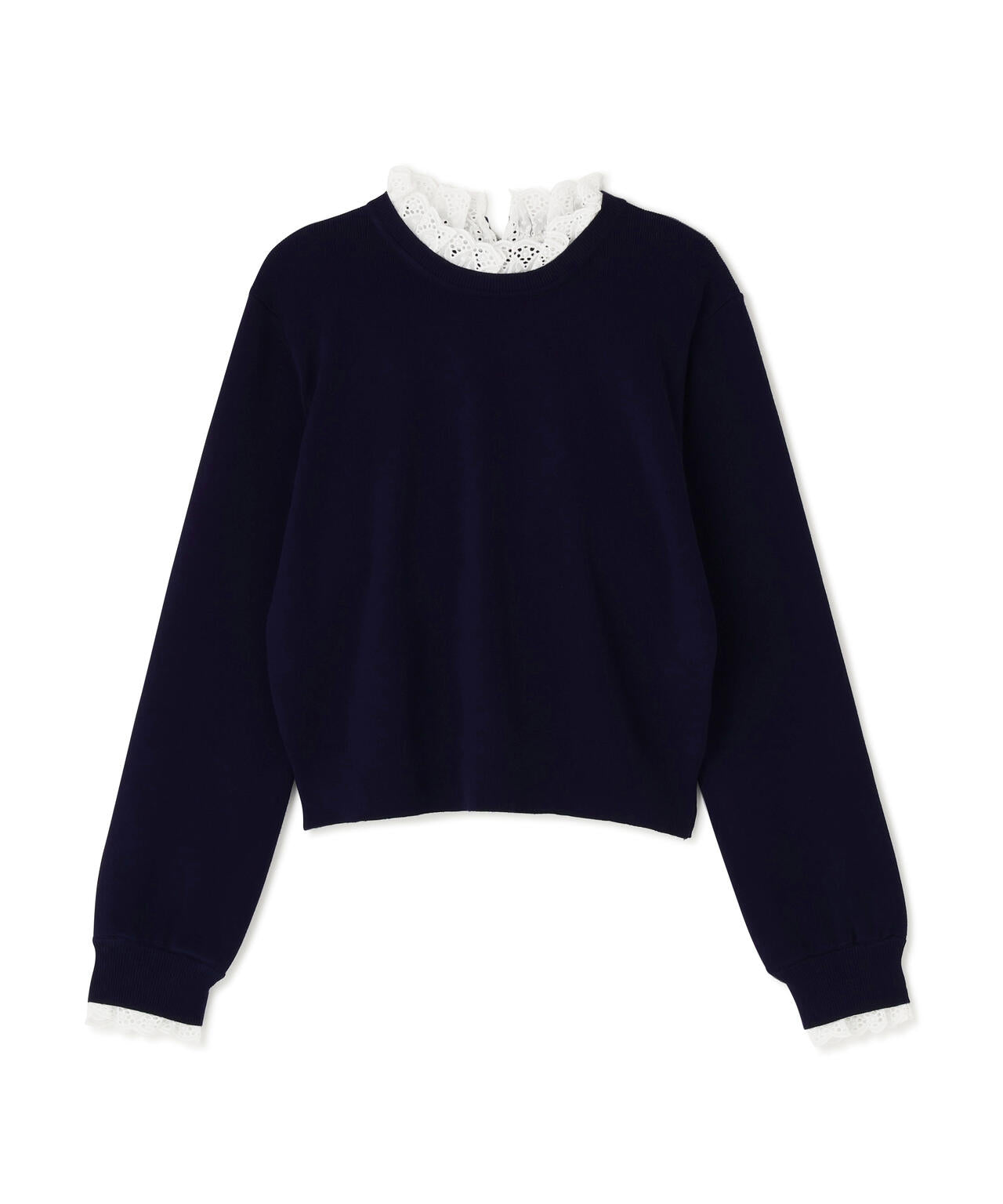 レースフリルドッキングニット