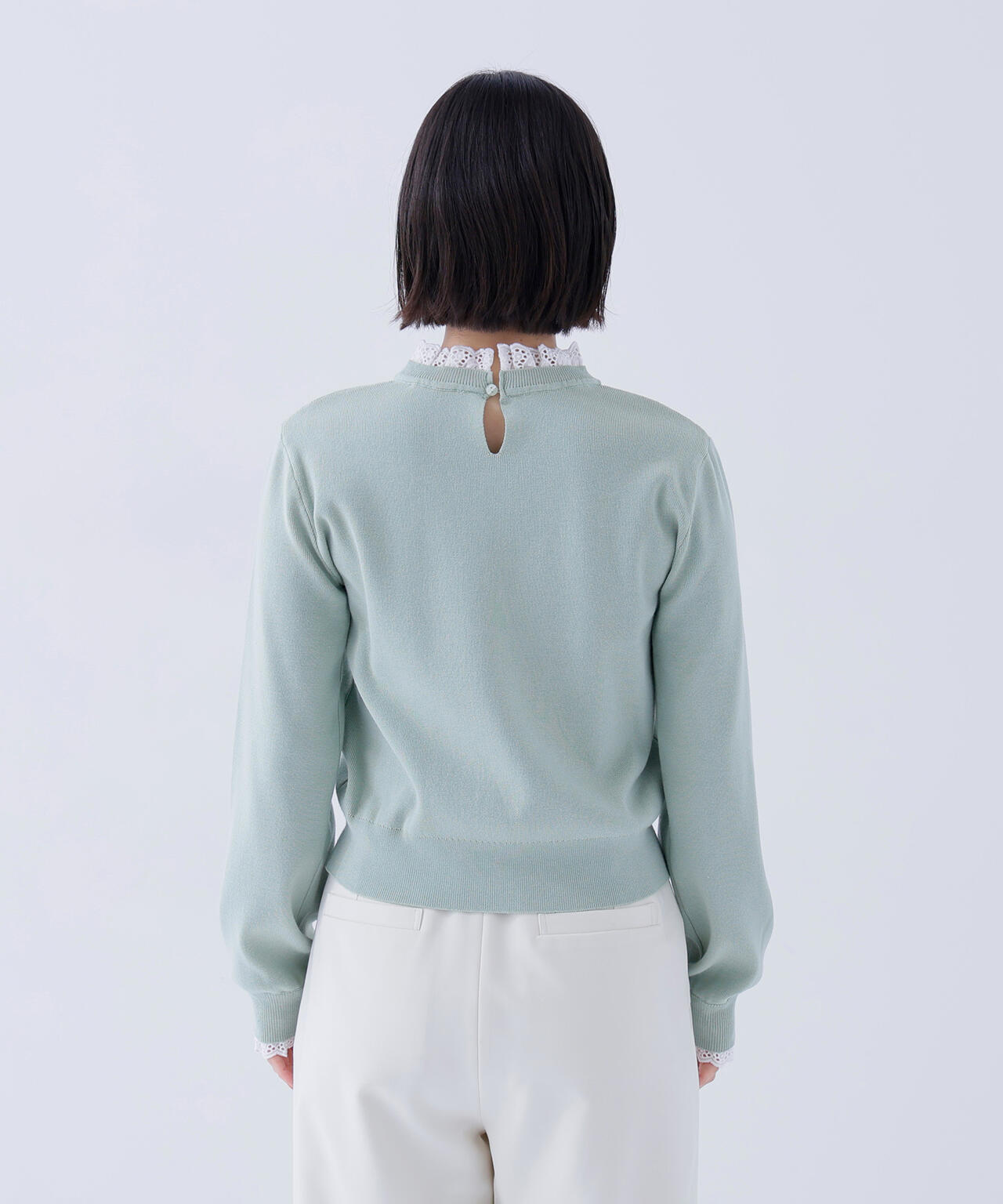 レースフリルドッキングニット