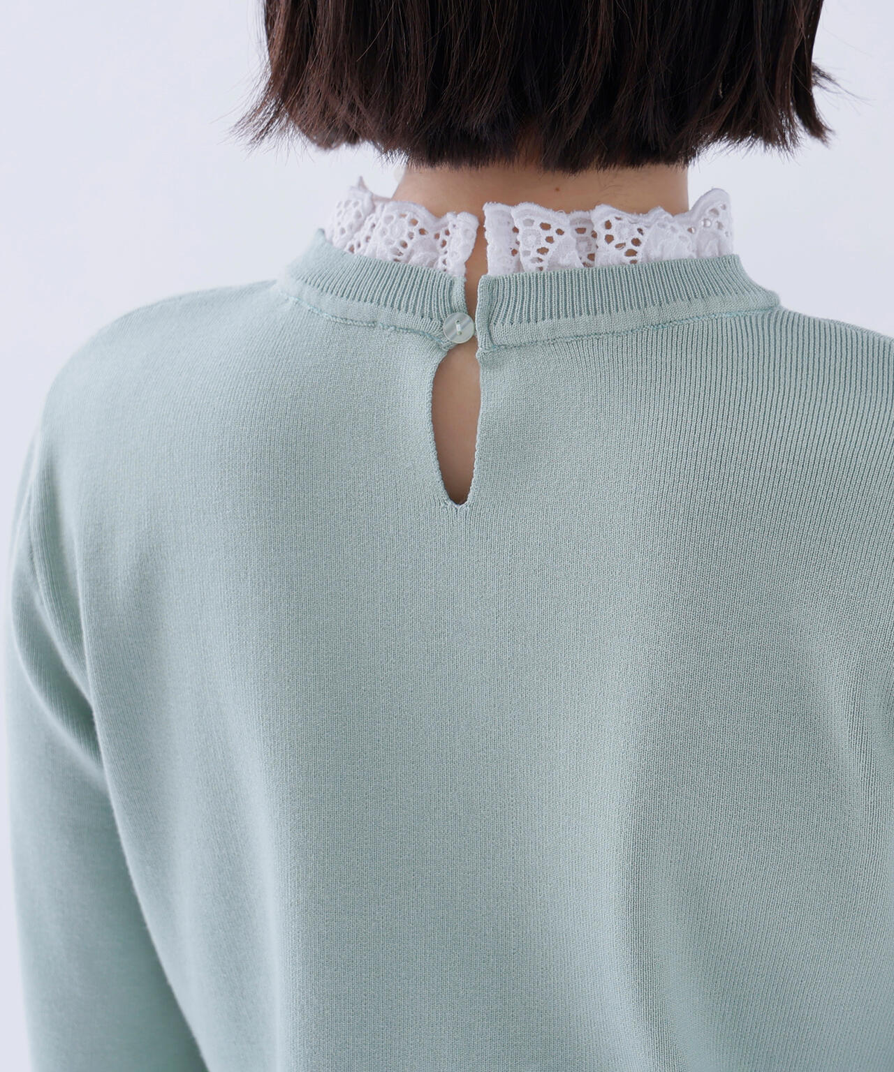 レースフリルドッキングニット