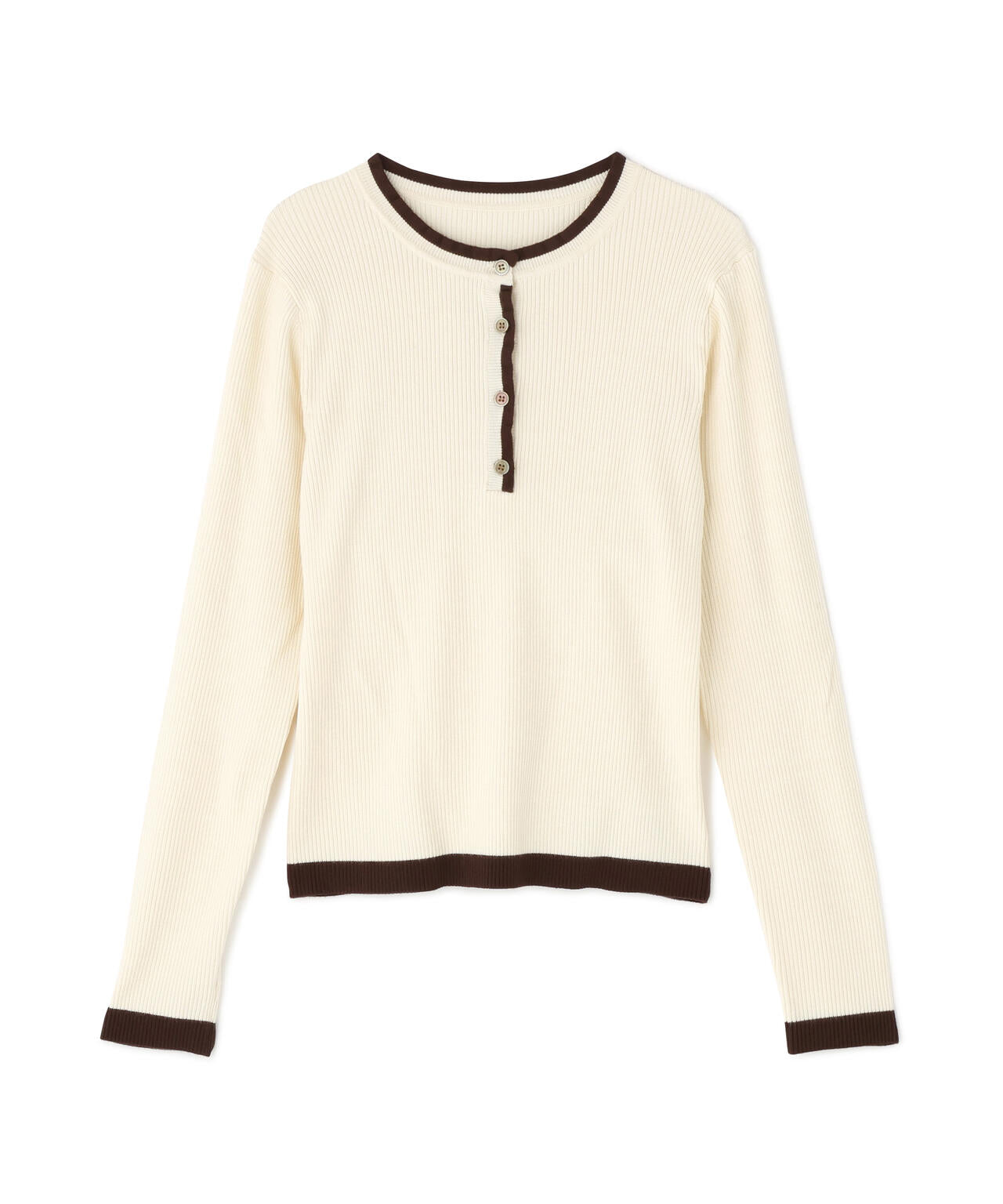 バイカラーフリルトリムニット