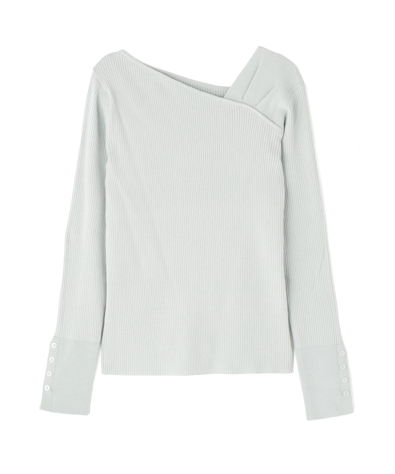 ショルダータックアシメネックニット