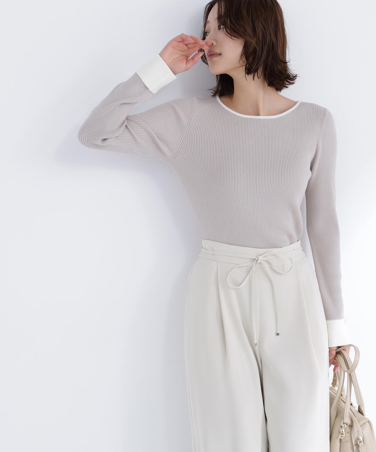 ダブルカフスニット