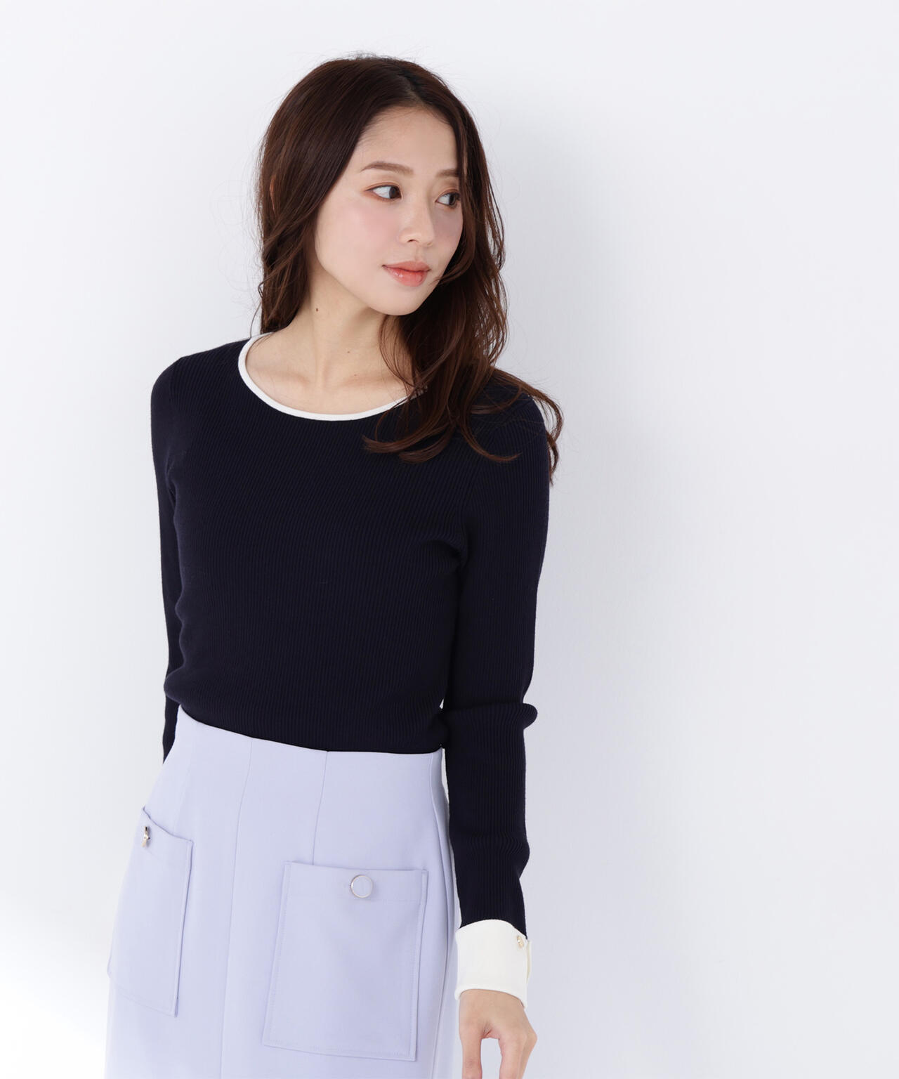 ダブルカフスニット