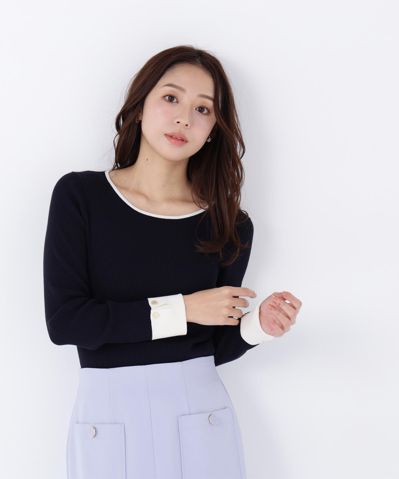 ダブルカフスニット