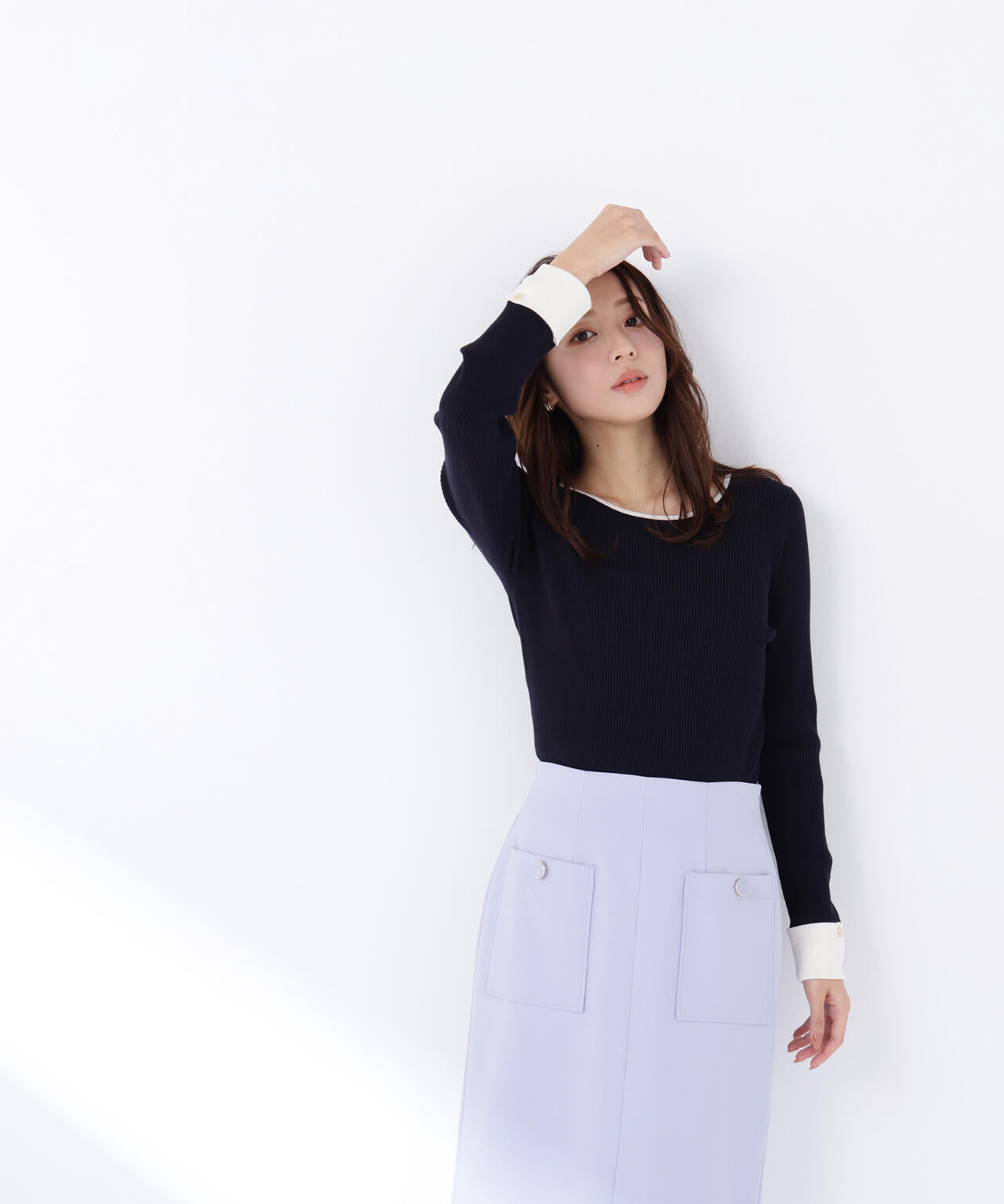 ダブルカフスニット