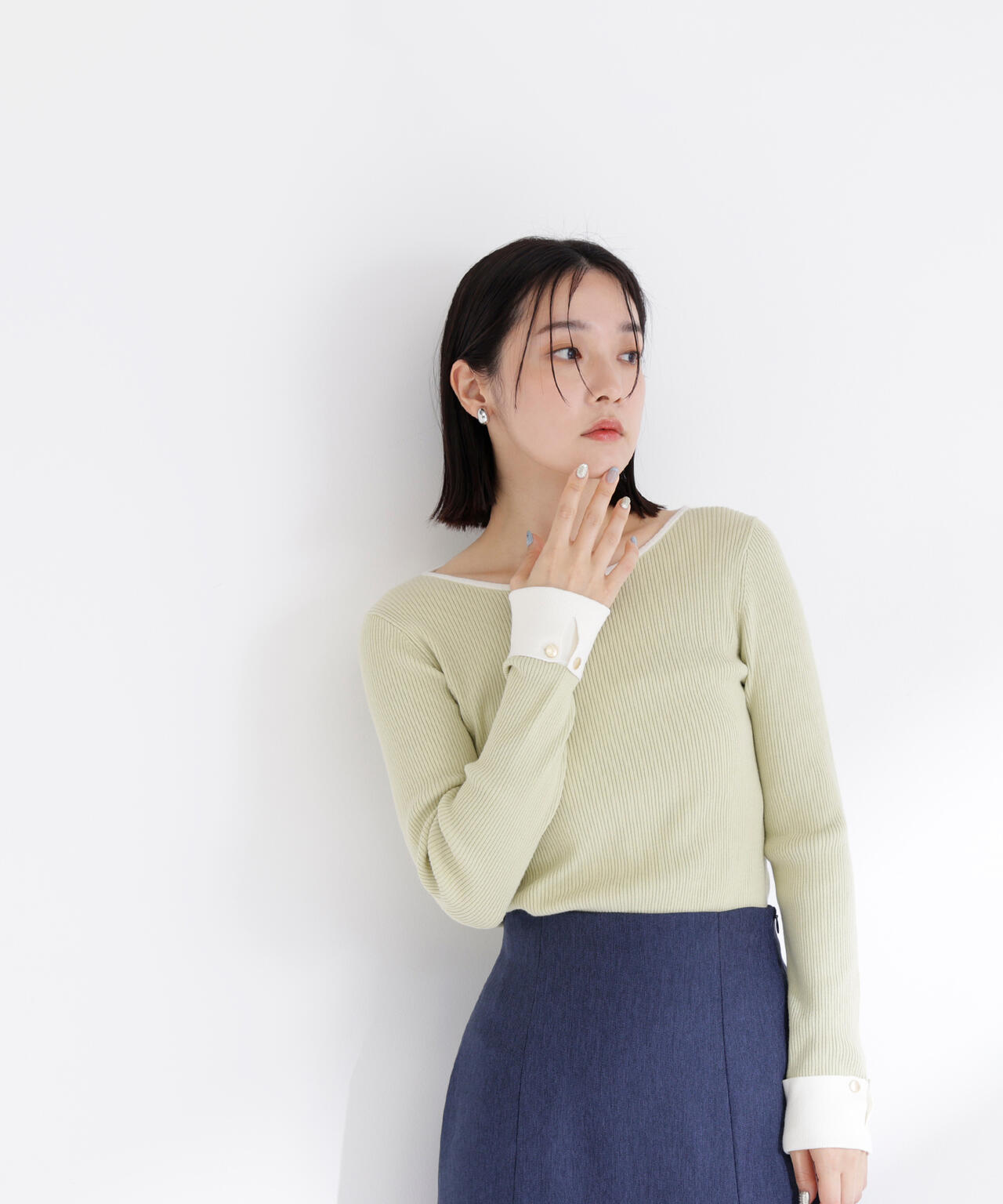 ダブルカフスニット