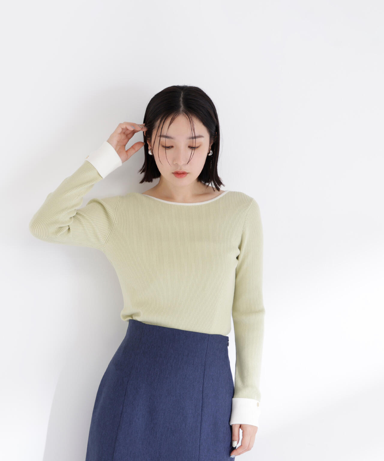 ダブルカフスニット