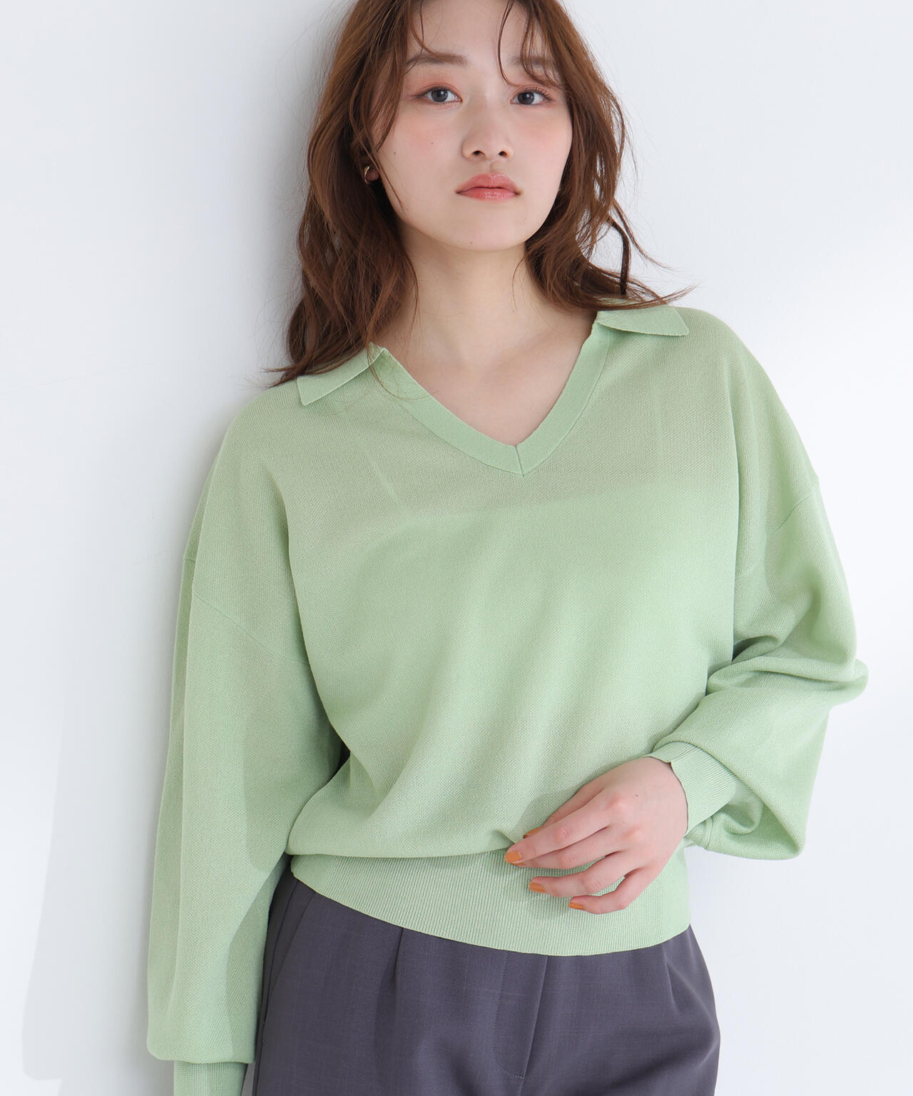 スキッパーフォルムニット