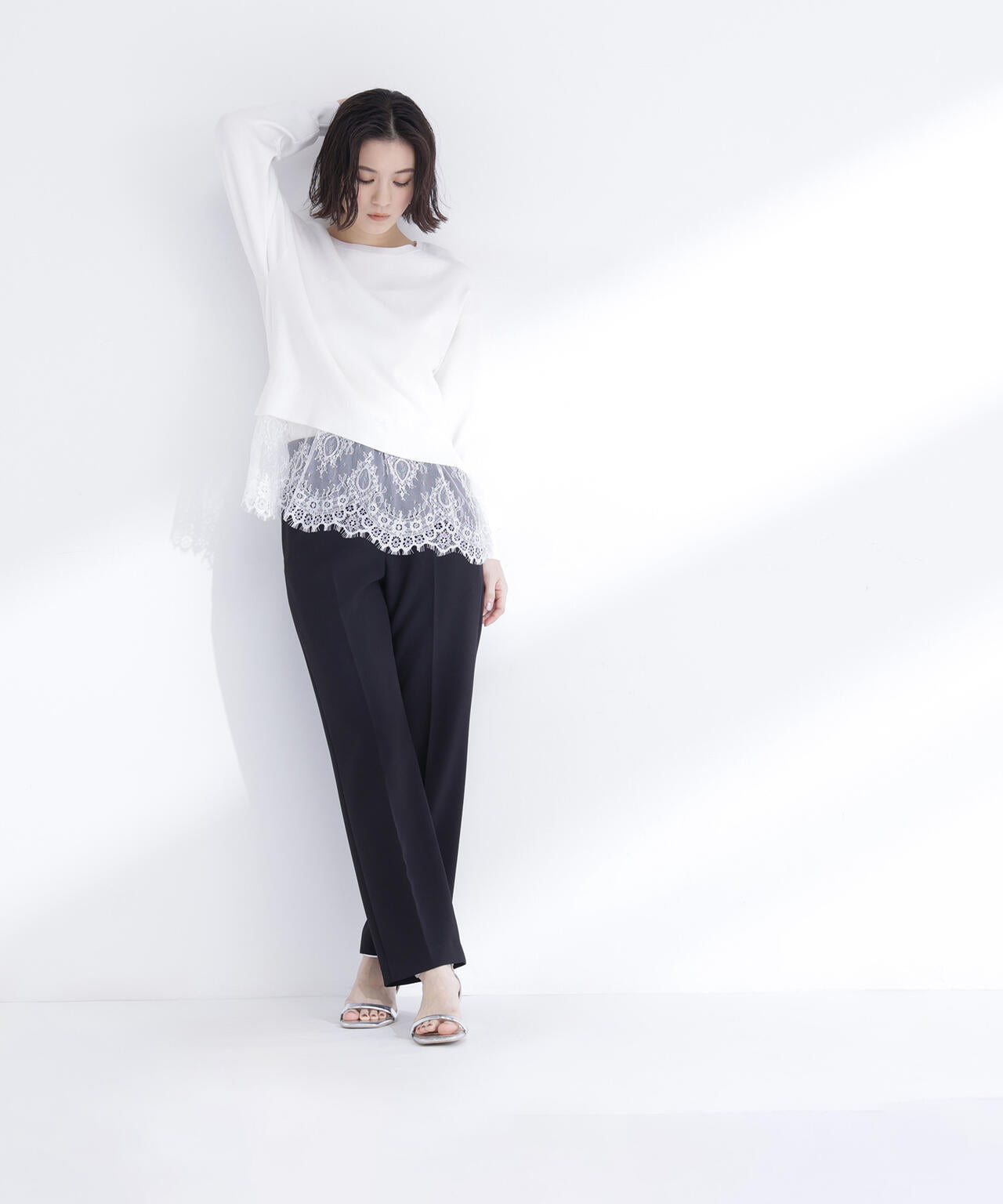 レースドッキングニット