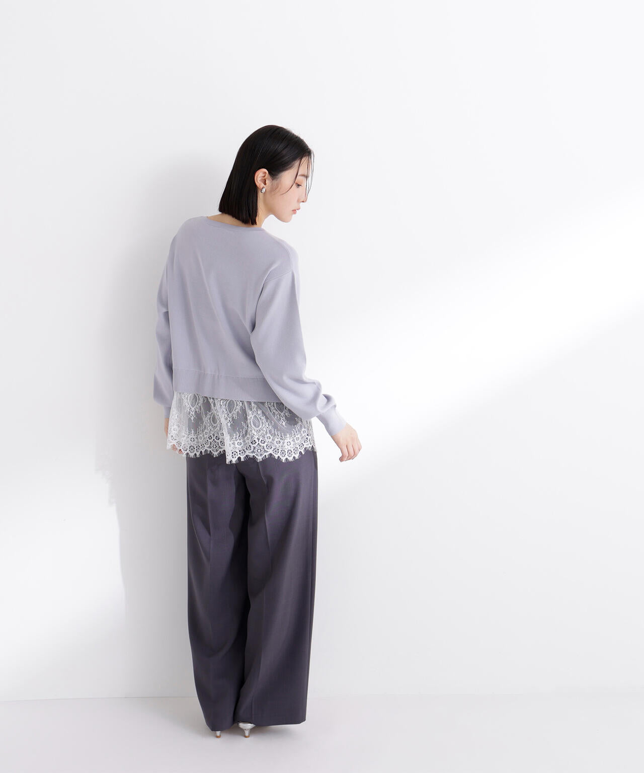 レースドッキングニット