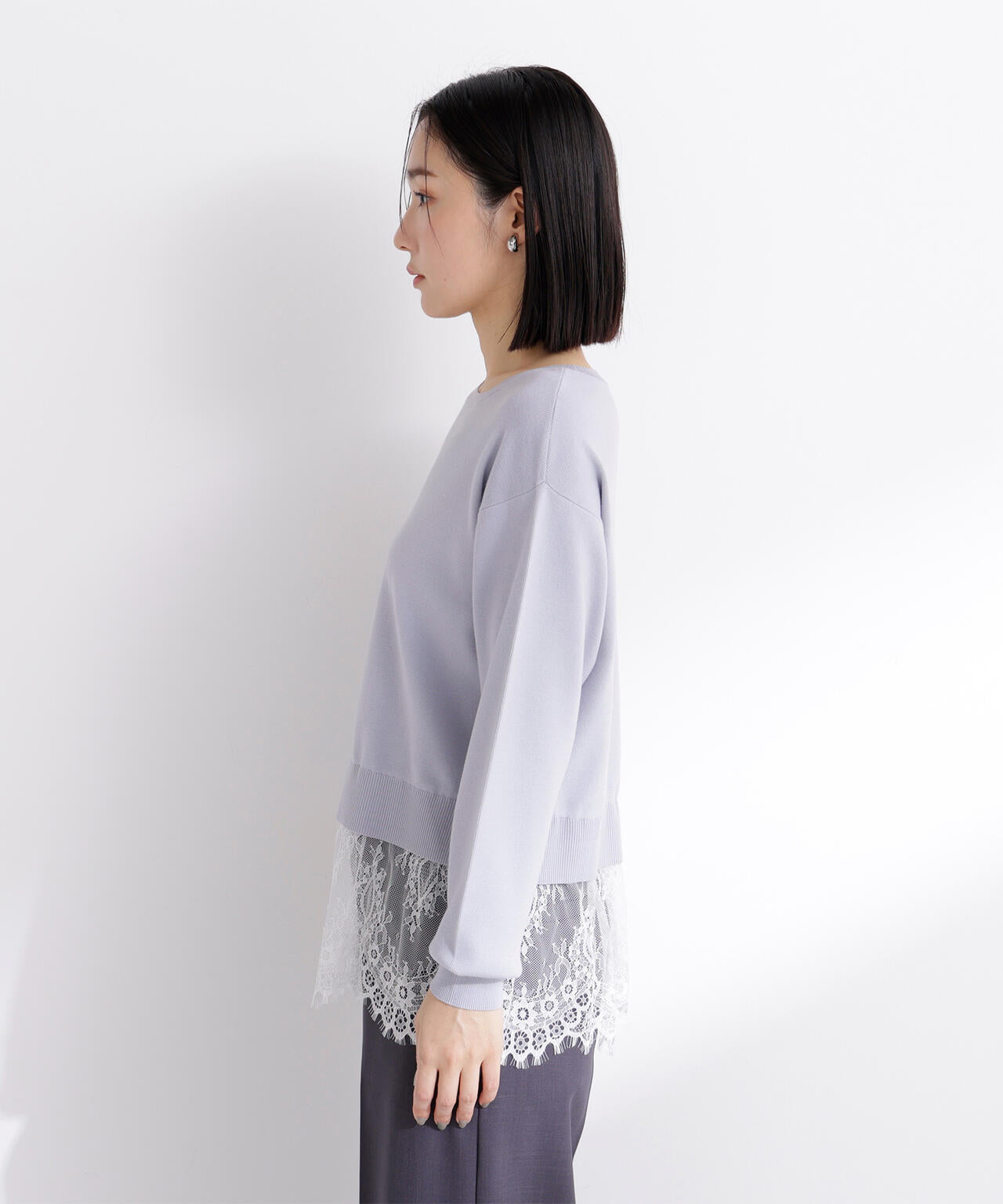 レースドッキングニット