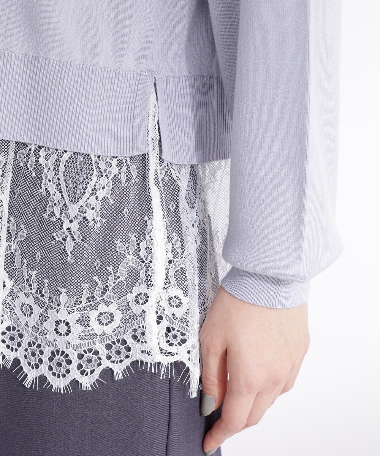 レースドッキングニット