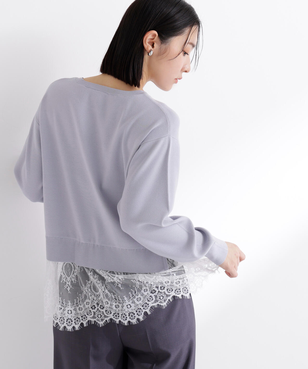 レースドッキングニット