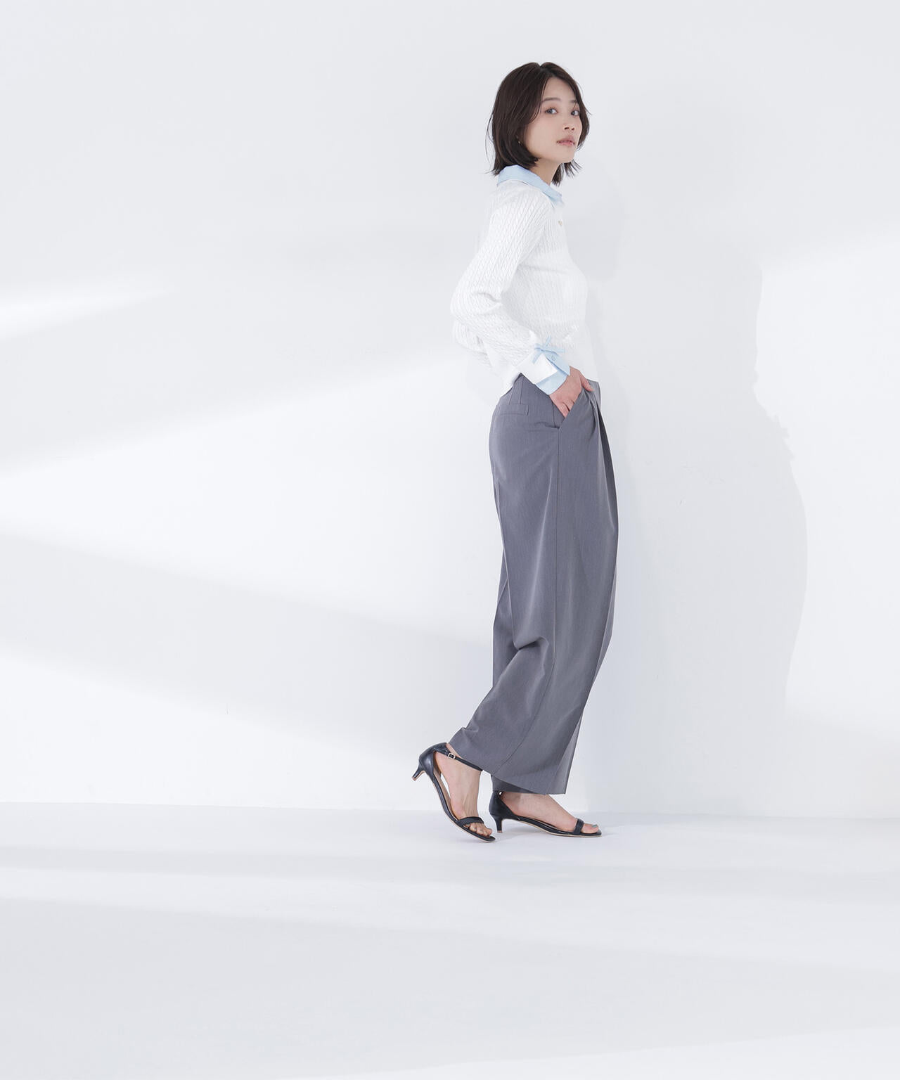 【6/12 10:00~6/15 SPECIAL COUPON 対象商品】【Oggi.jp掲載】シャツドッキングケーブルニット